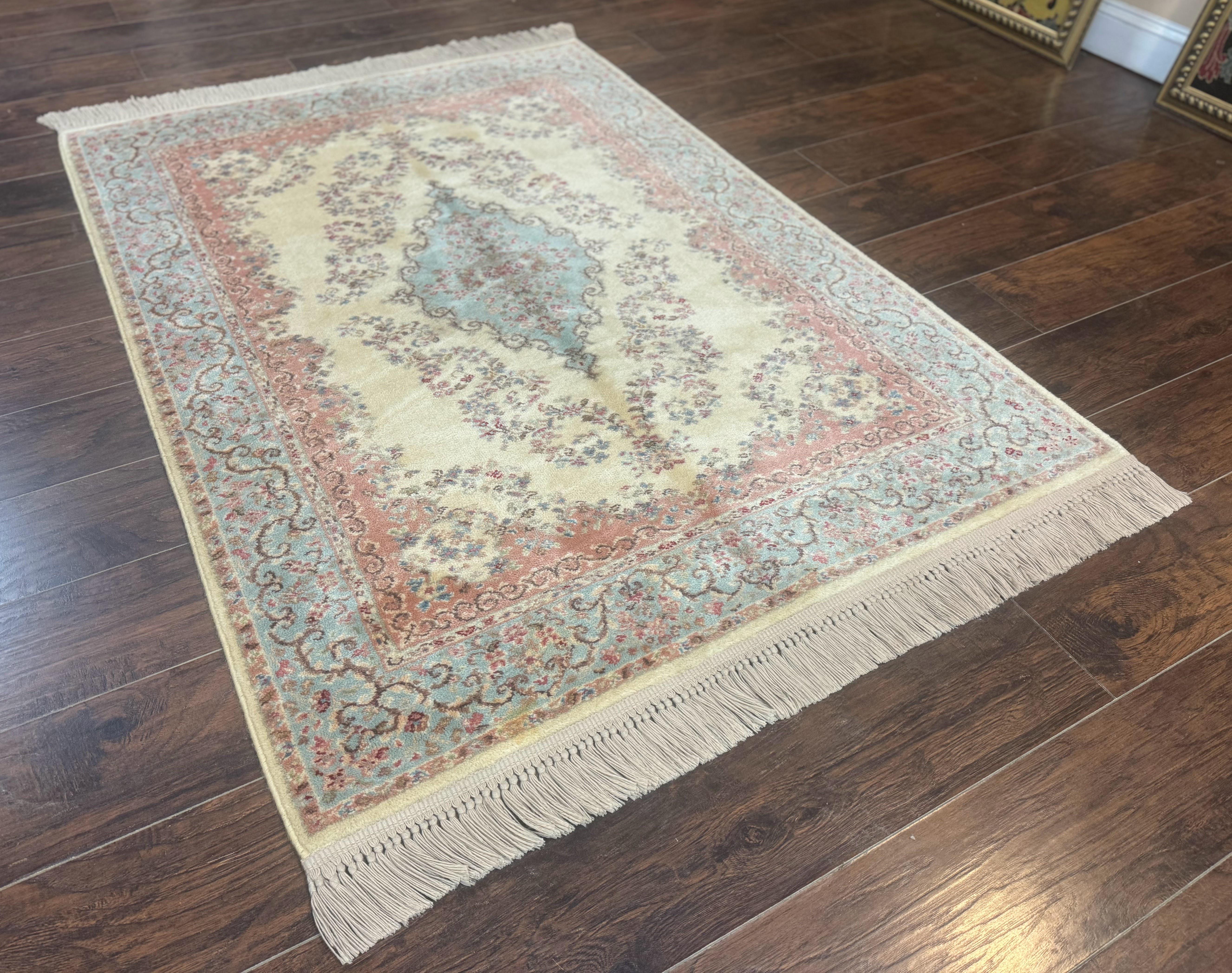 Karastan Rug 4x6, Pastel Ivory Kirman Rug #784, Wool Karastan Carpet, Original 700 Series, Vintage Karastan Area Rug, Discontinued - Jewel Rugs