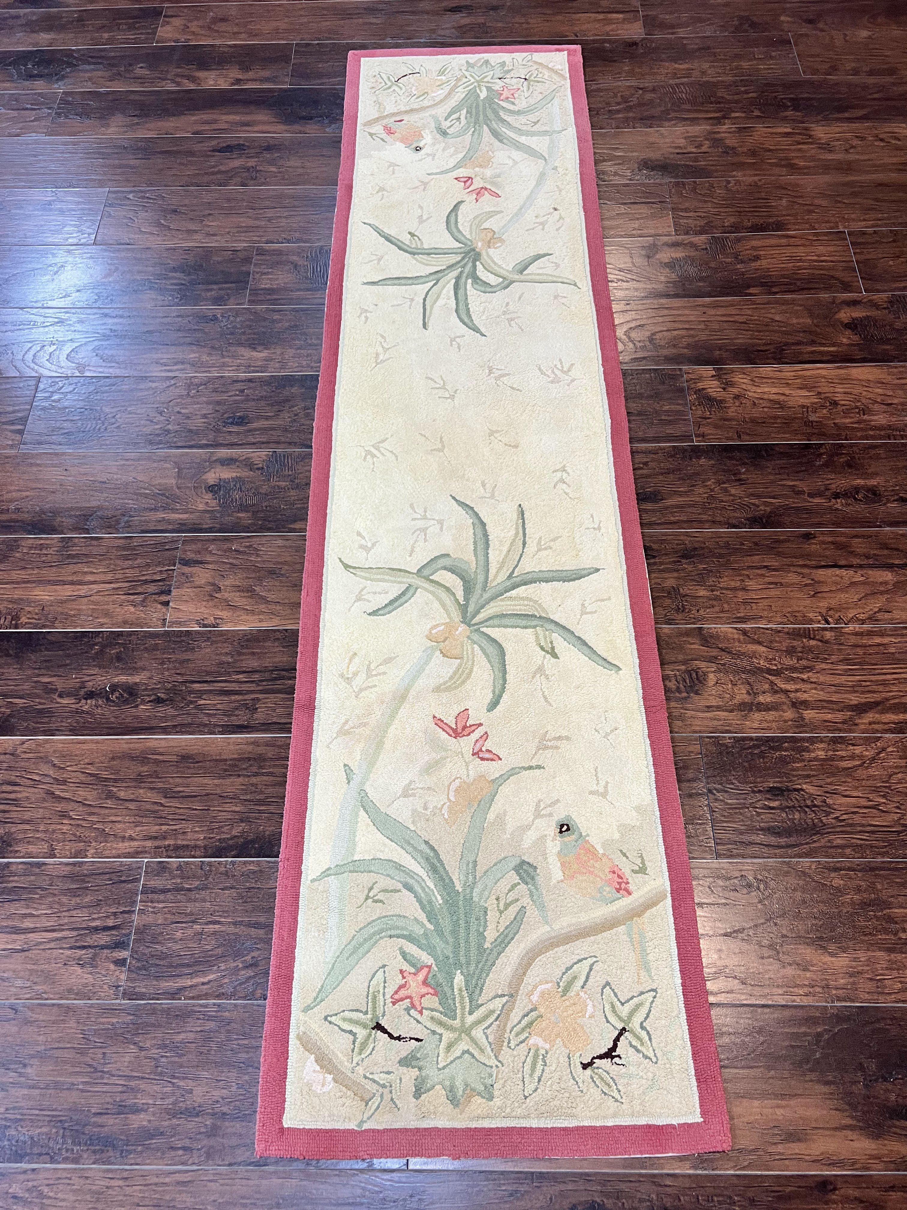 Chinese Hooked Runner Rug 2x8, Simple Design, Vintage, Birds, Rug for Hallway 2 x 8 ft - Jewel Rugs