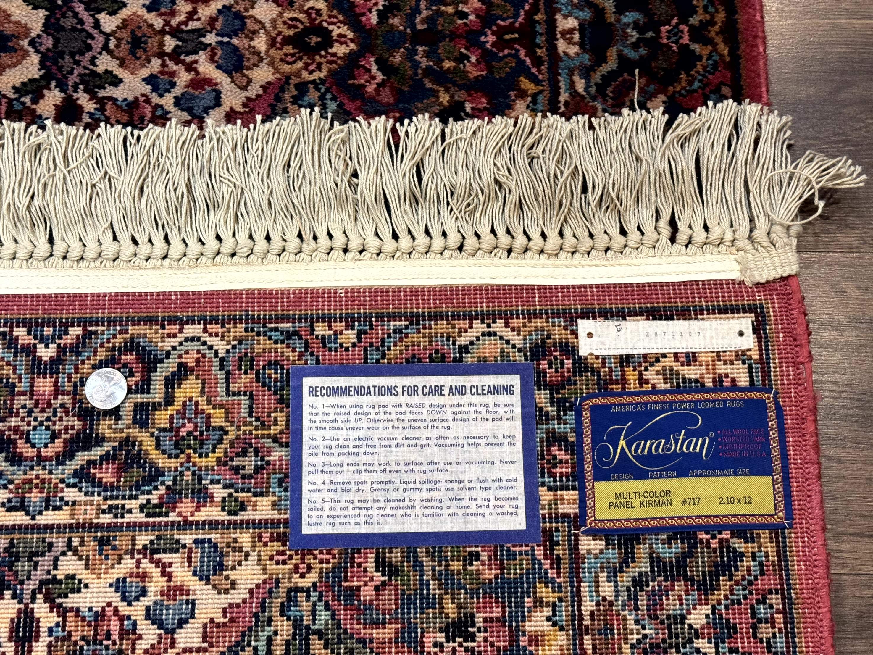 Karastan Runner Rug 3x12 Multicolor Panel Kirman #717, Wool Hallway Rug 3 x 12 - Jewel Rugs