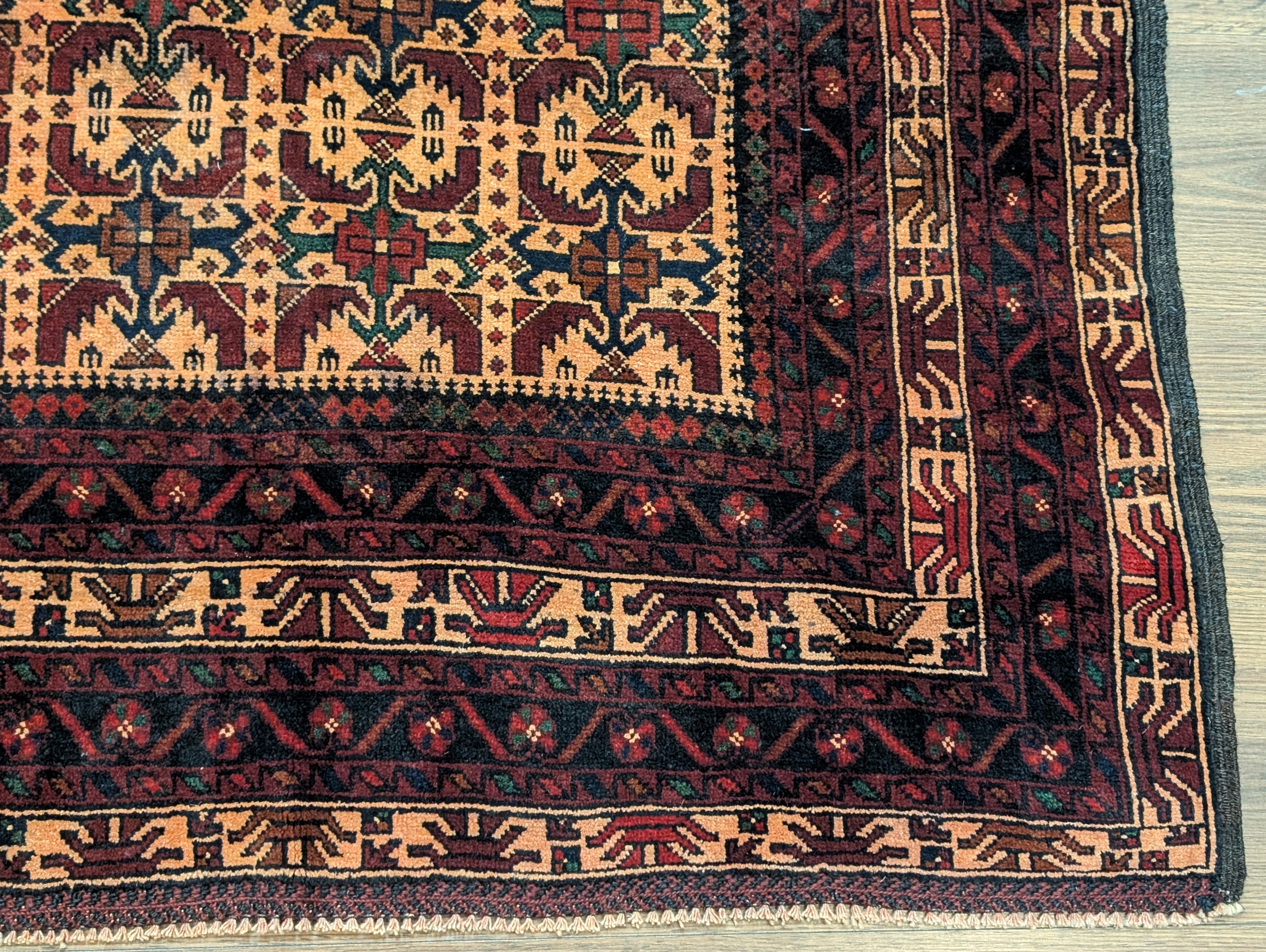 Afghan Baluch Rug 4x6, Tan, Tribal, Handmade, Wool, New - Jewel Rugs