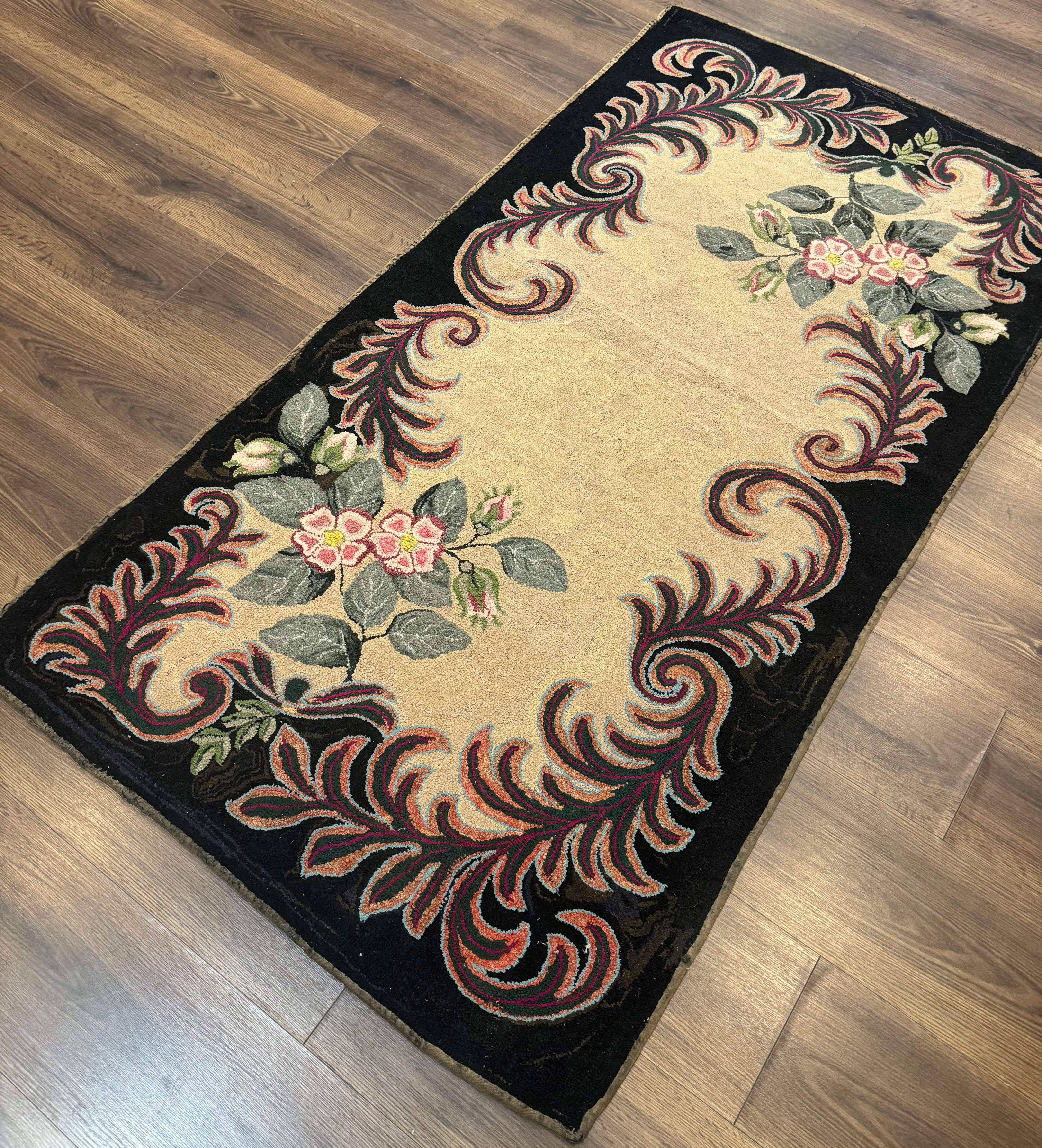 Vintage American Hooked Rug 3x6 - Jewel Rugs