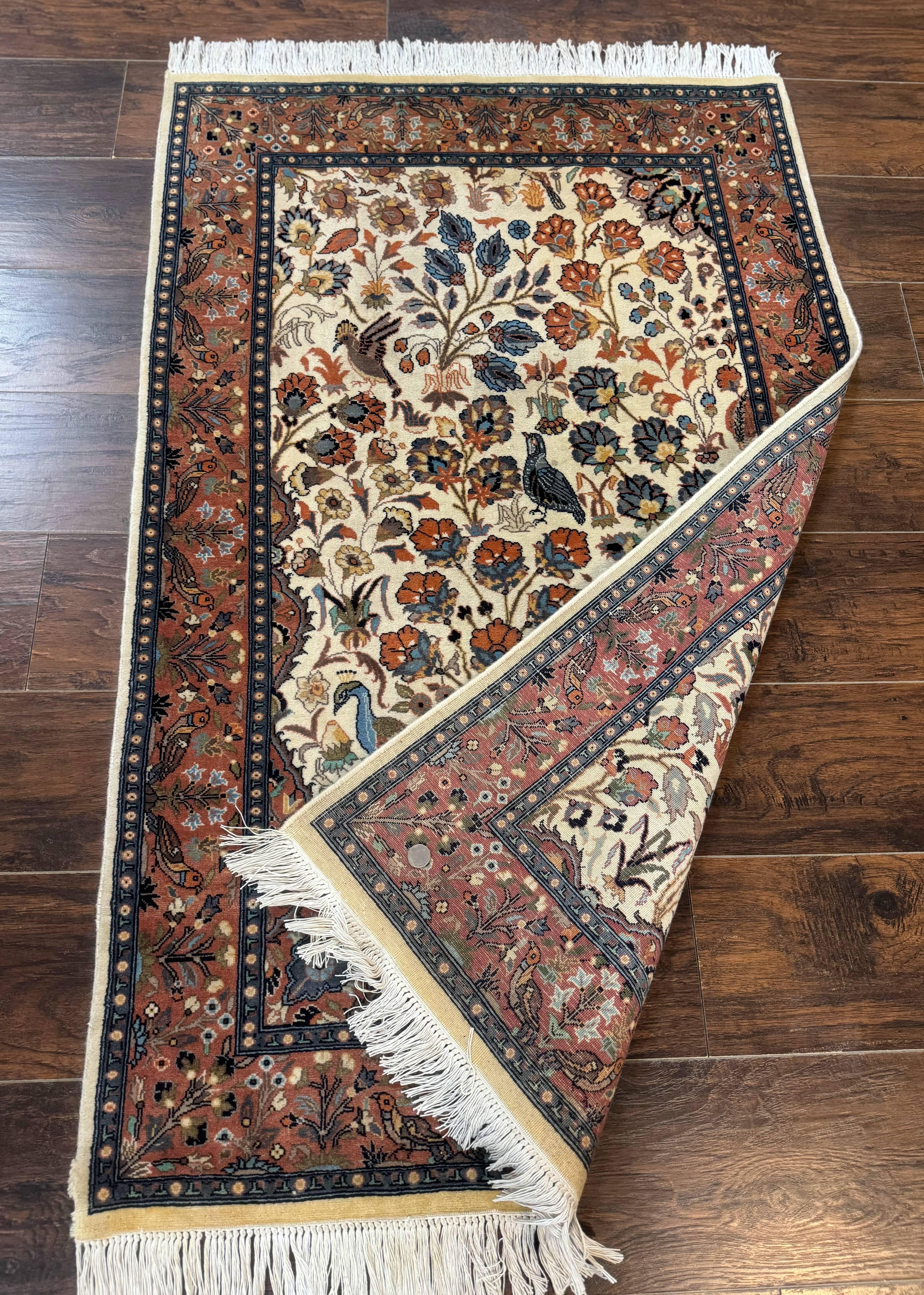 Small Pak Persian Rug 3x5, Peacock Birds Floral - Jewel Rugs