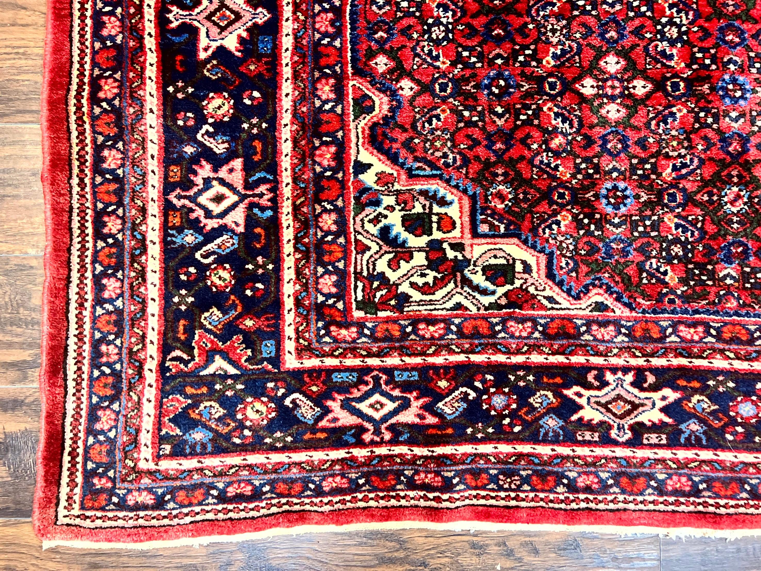 Large Persian Tribal Rug 11x17, Palace Sized Wool Handmade Vintage Carpet, Oversized Hand Knotted Rug, Red, Hamadan Dargazin Rug - Jewel Rugs