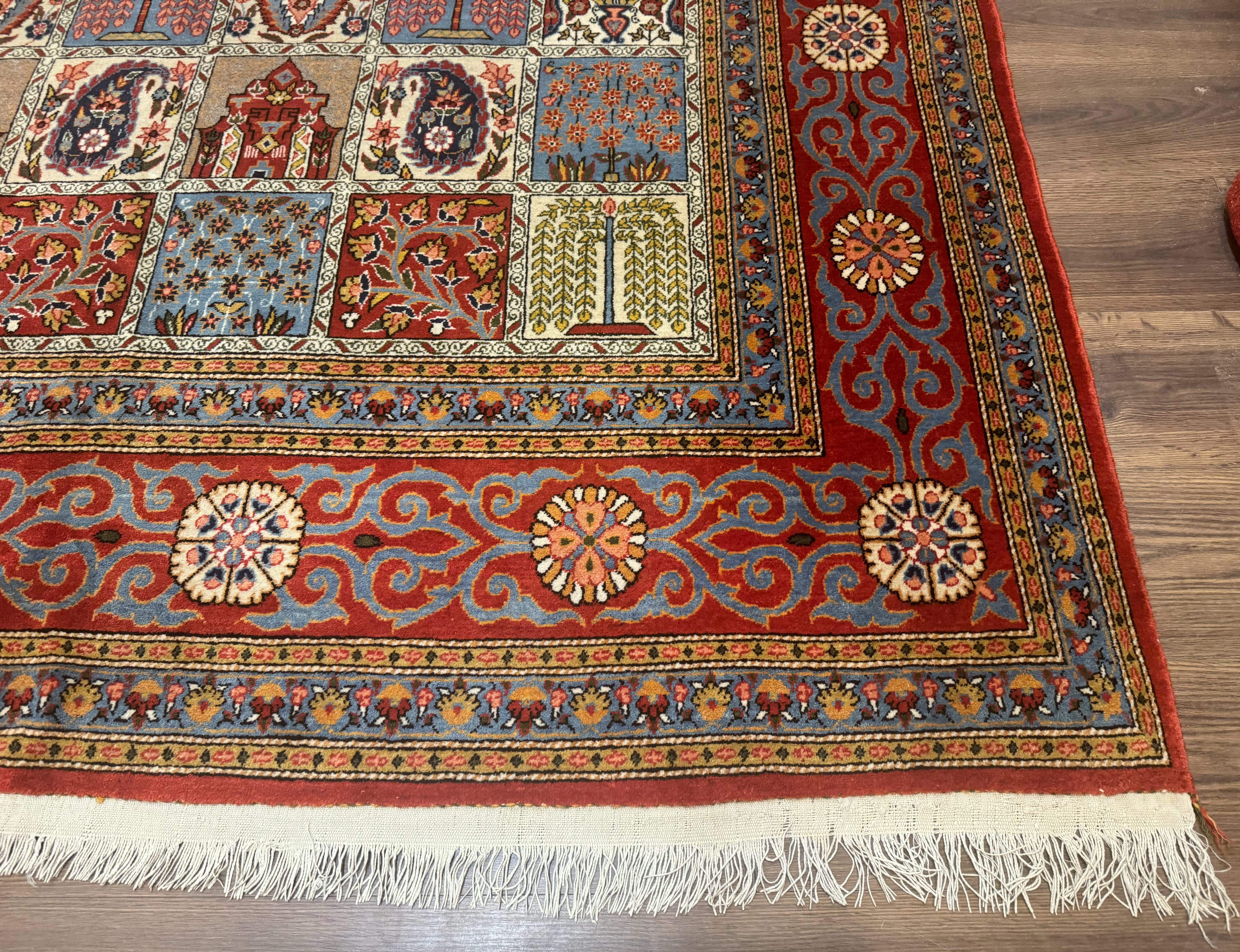 Persian Qum Rug 10x14 – Multicolor Panel, Finely Hand Knotted - Jewel Rugs