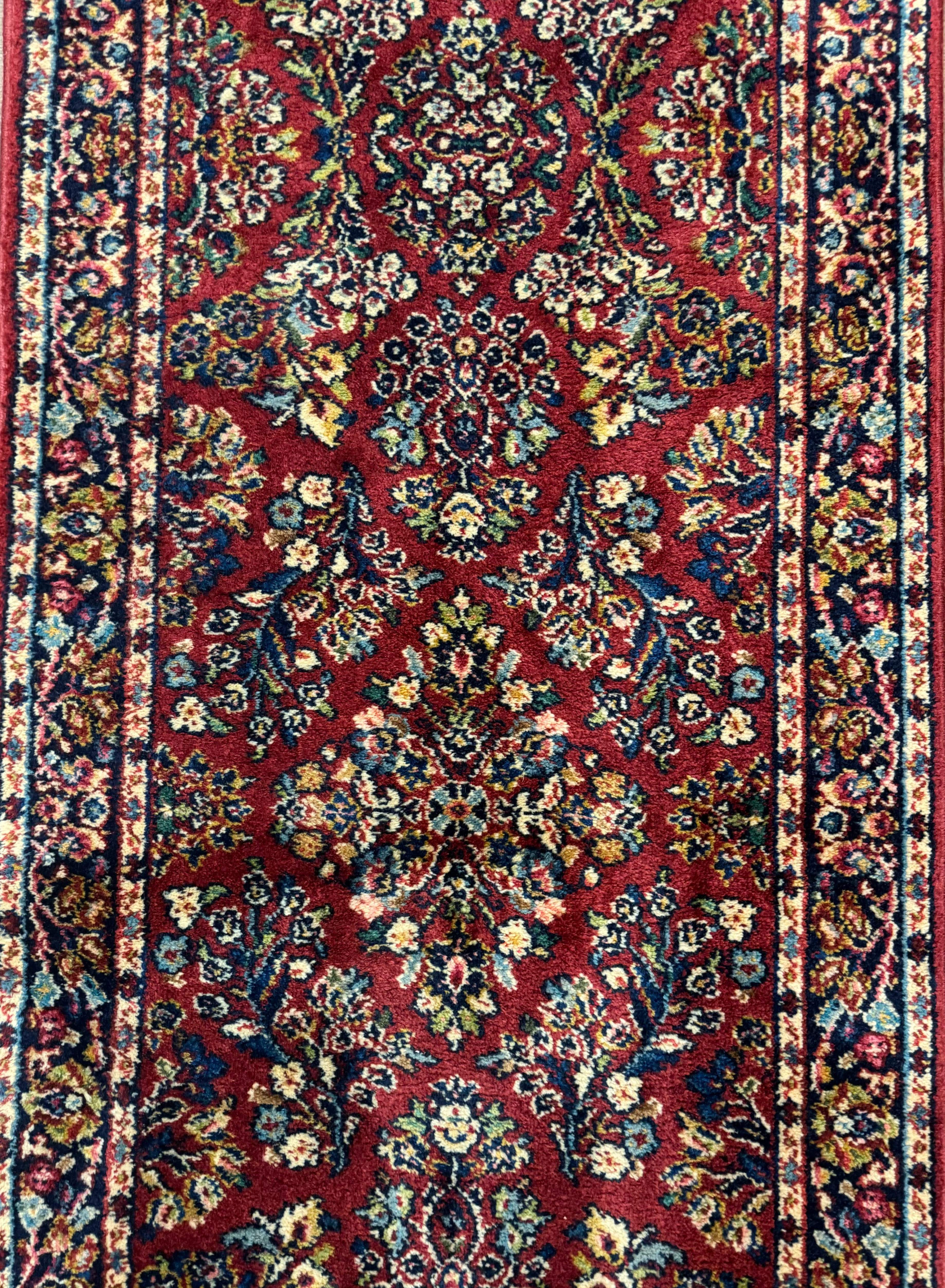 Karastan Runner Rug 2.6 x 8.6, Red Sarouk #785, Original 700 Series, Wool, Rare - Jewel Rugs