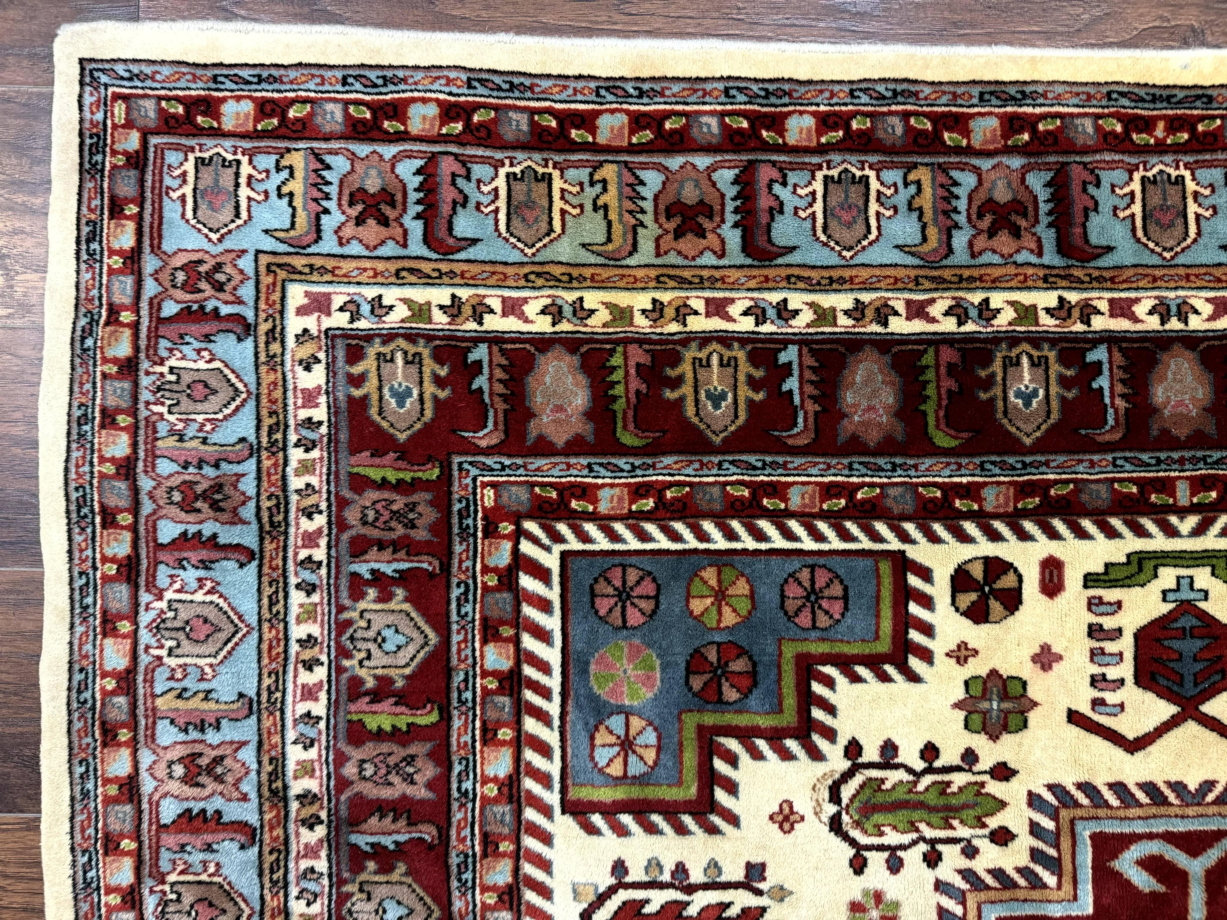 Turkish Kazak Rug 6x9, Geometric Medallions - Jewel Rugs