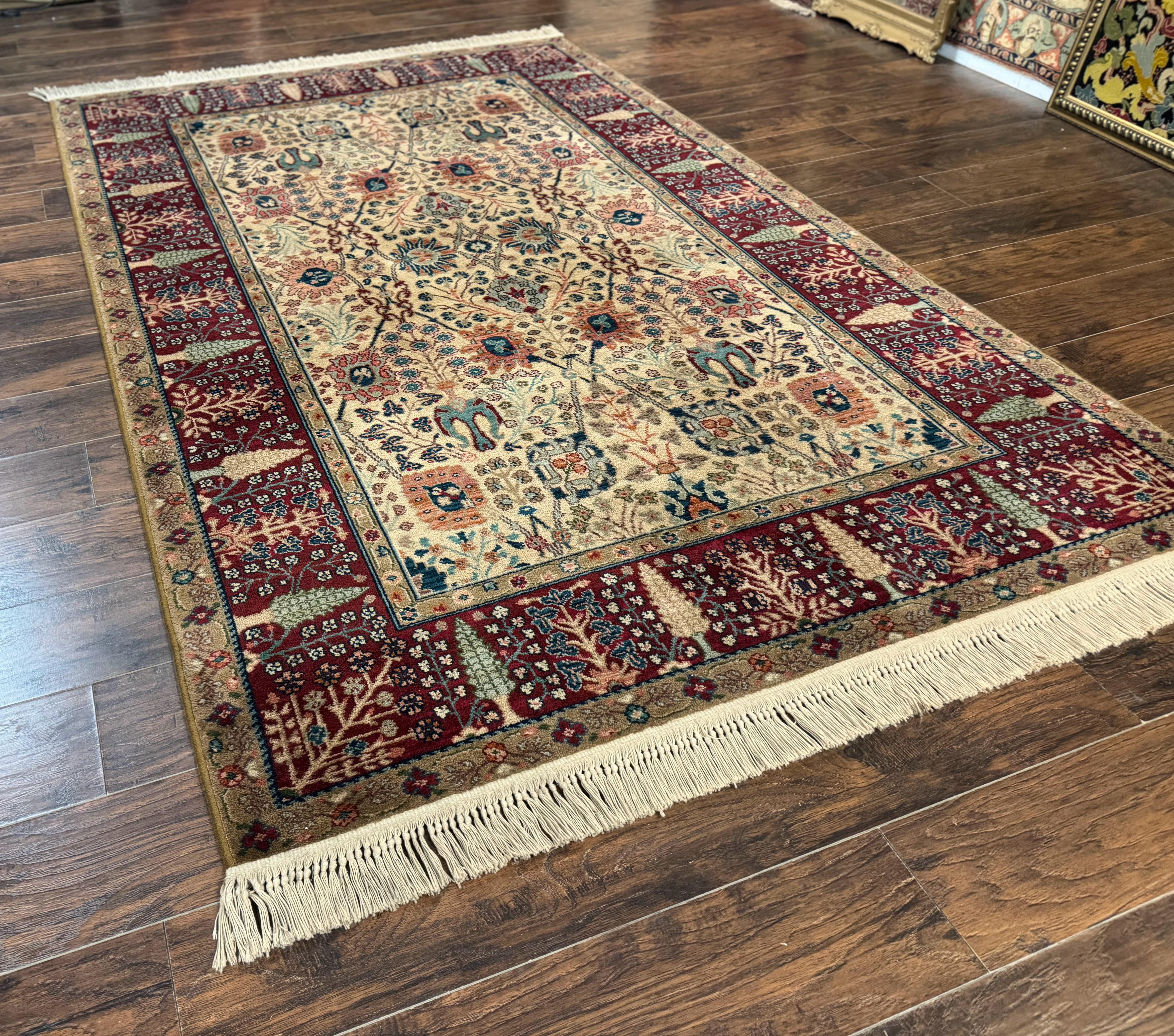 Karastan Rug 5.9 x 9 Samovar Teawash #900-901 Persian Vase Pattern, Wool Karastan Carpet, Traditional Area Rug, Allover Pattern Vintage Rug - Jewel Rugs
