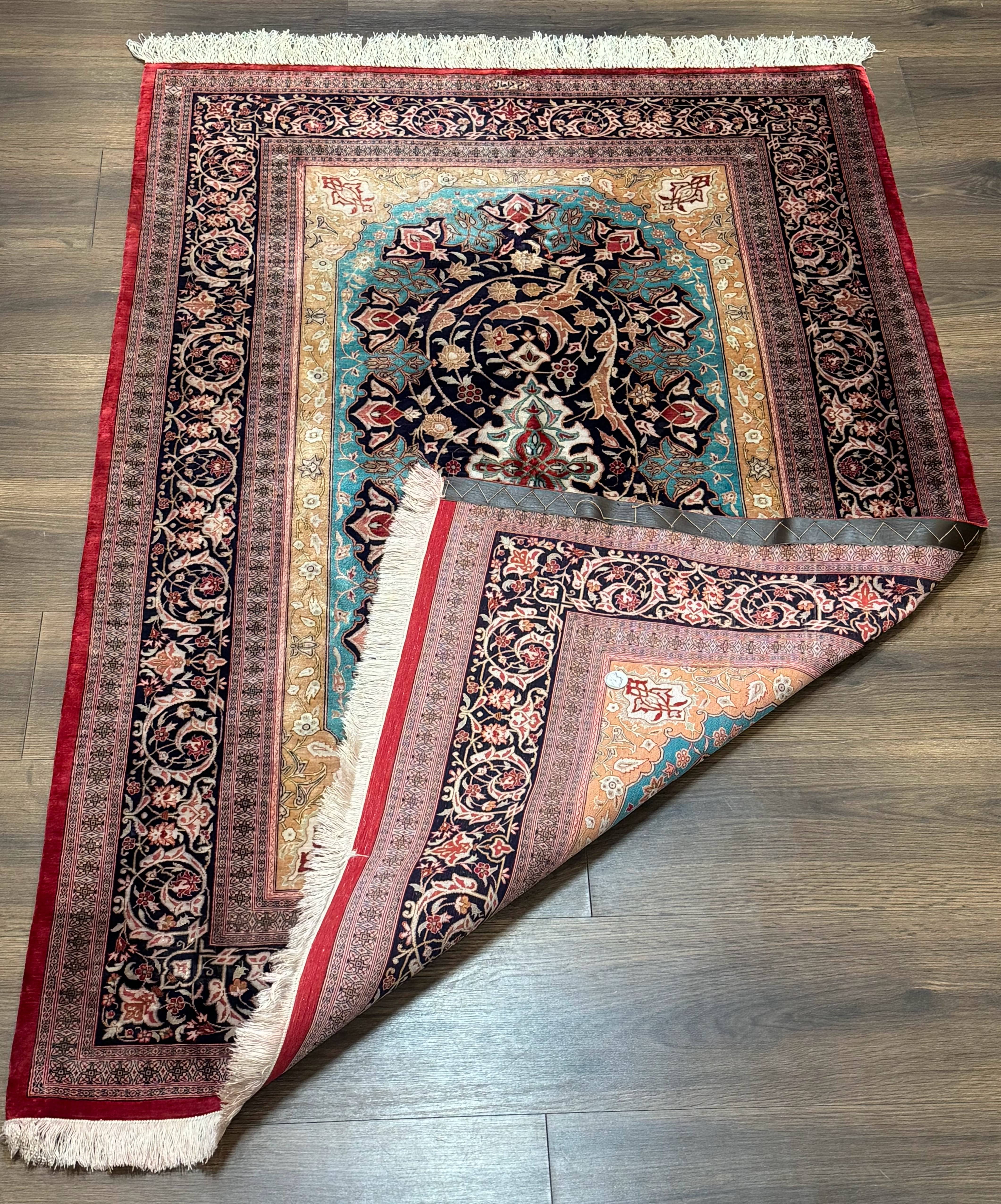 Magnificent Persian Qum Silk Rug 3x5, Exceptionally Fine 780 KPSI, Signed, Rare - Jewel Rugs