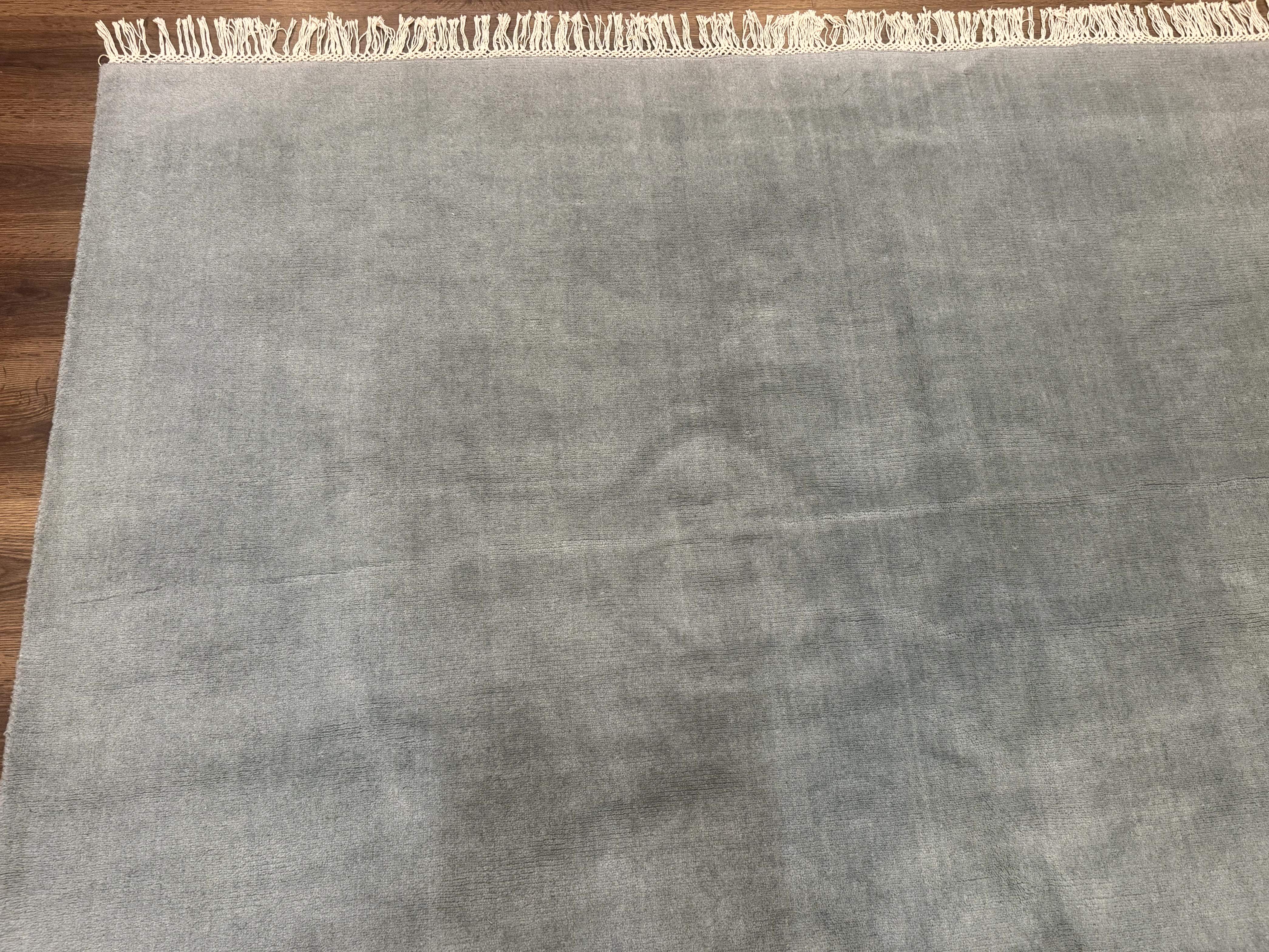 Modern Indian Rug 8x10, Wool, Smoke Blue, Pottery Barn - Jewel Rugs