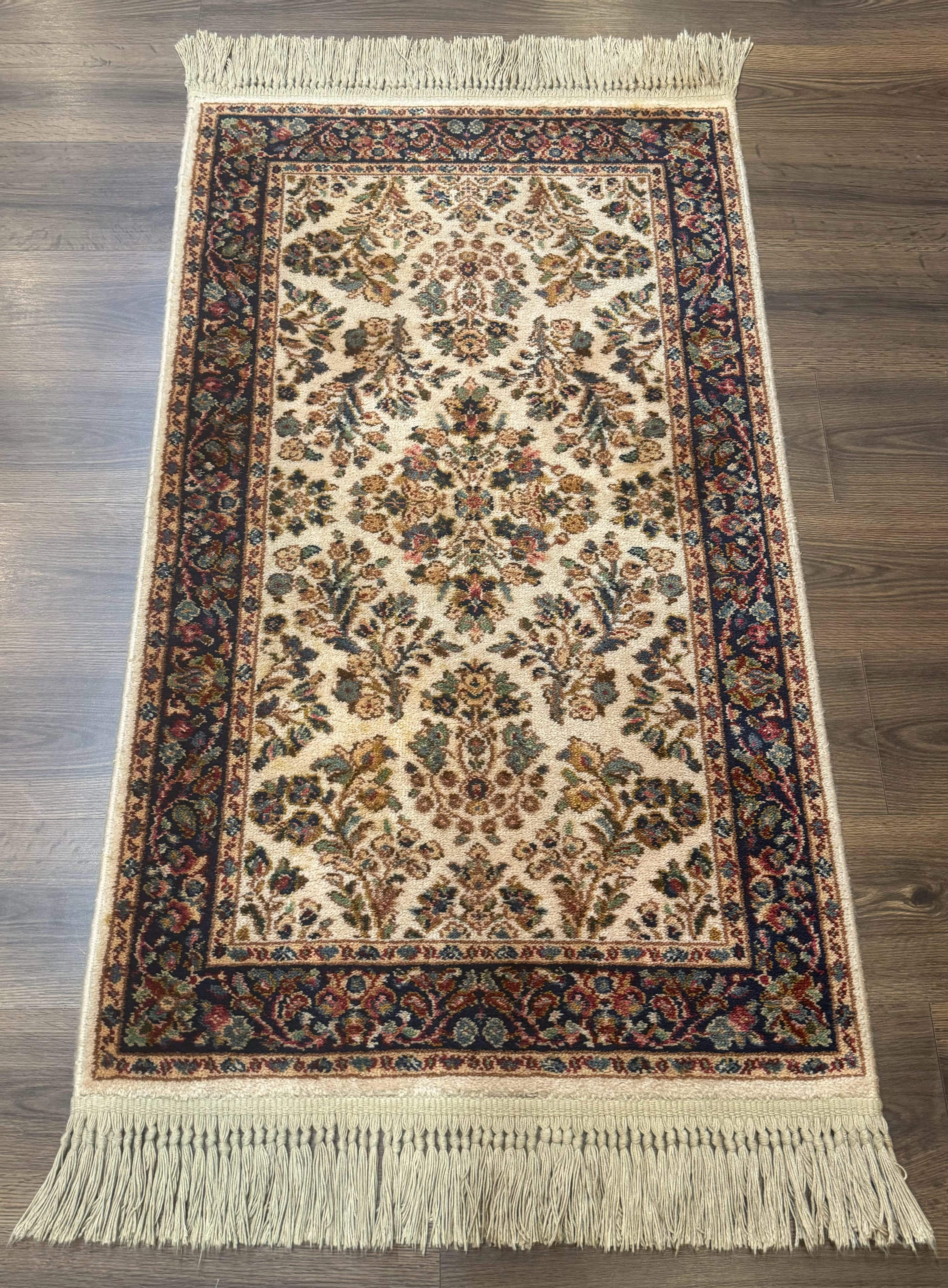 Karastan Rug 2x4, Ivory Sarouk #760, Vintage Wool Small Karastan Carpet, Original 700 Series, Discontinued - Jewel Rugs