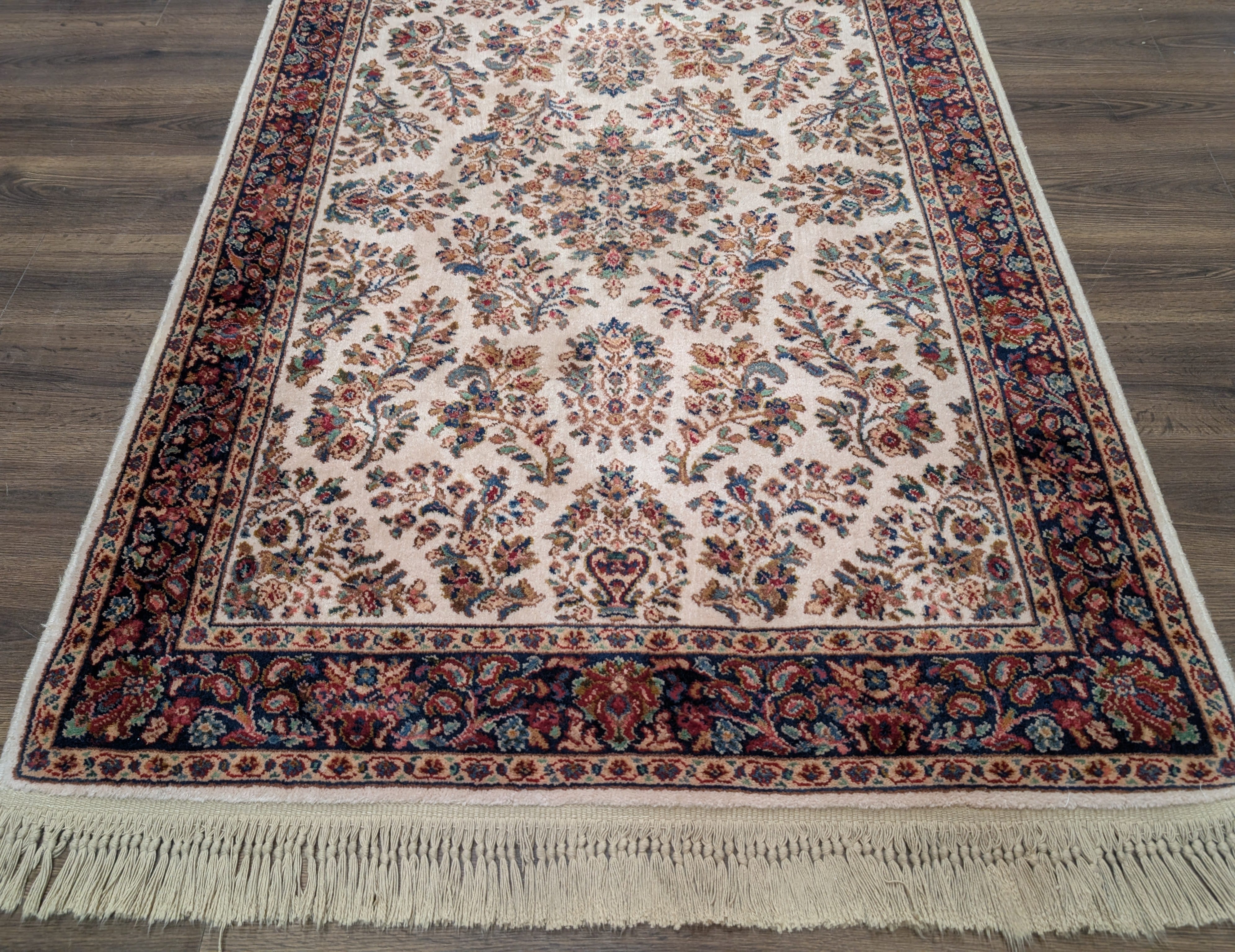 Karastan Rug 4x6 Ivory Sarouk #760, Wool Vintage Original 700 Series - Jewel Rugs