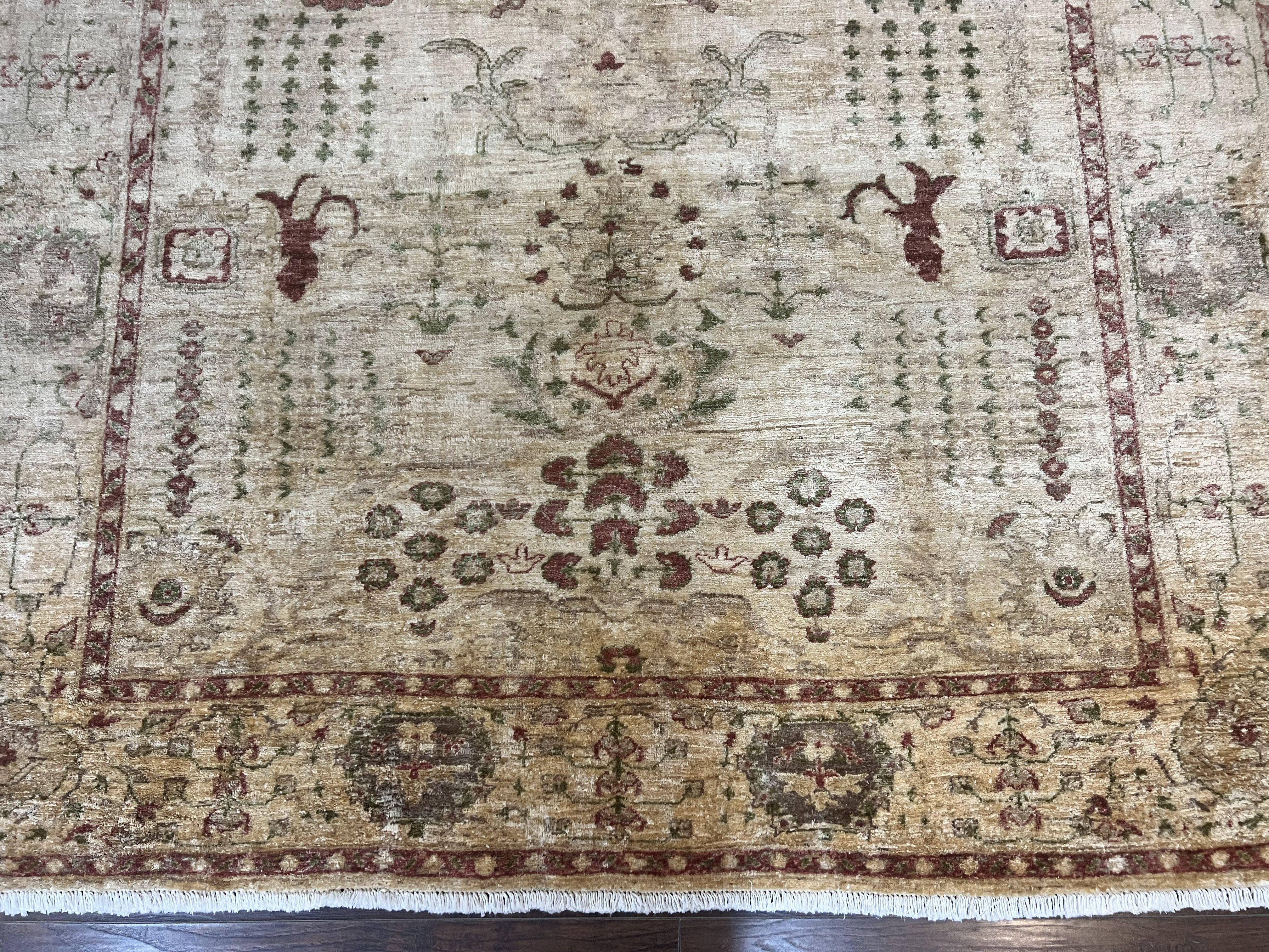 Pakistani Oushak Rug 6 x 9.6, Handmade Wool Peshawar Carpet, Farmhouse Rug - Jewel Rugs