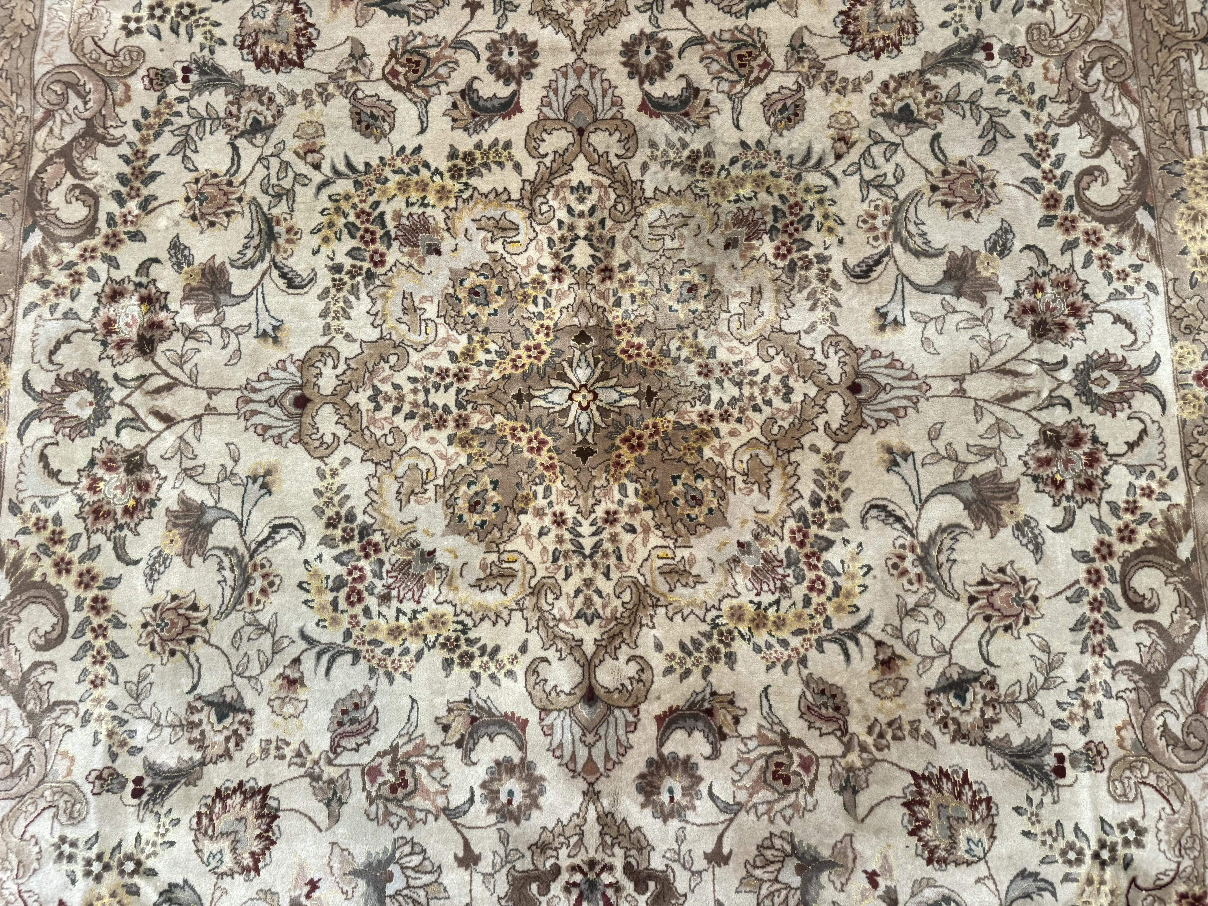 Sino Persian Rug 8x12, Wool & Silk, Traditional Elegant Carpet, Fine 200 KPSI - Jewel Rugs