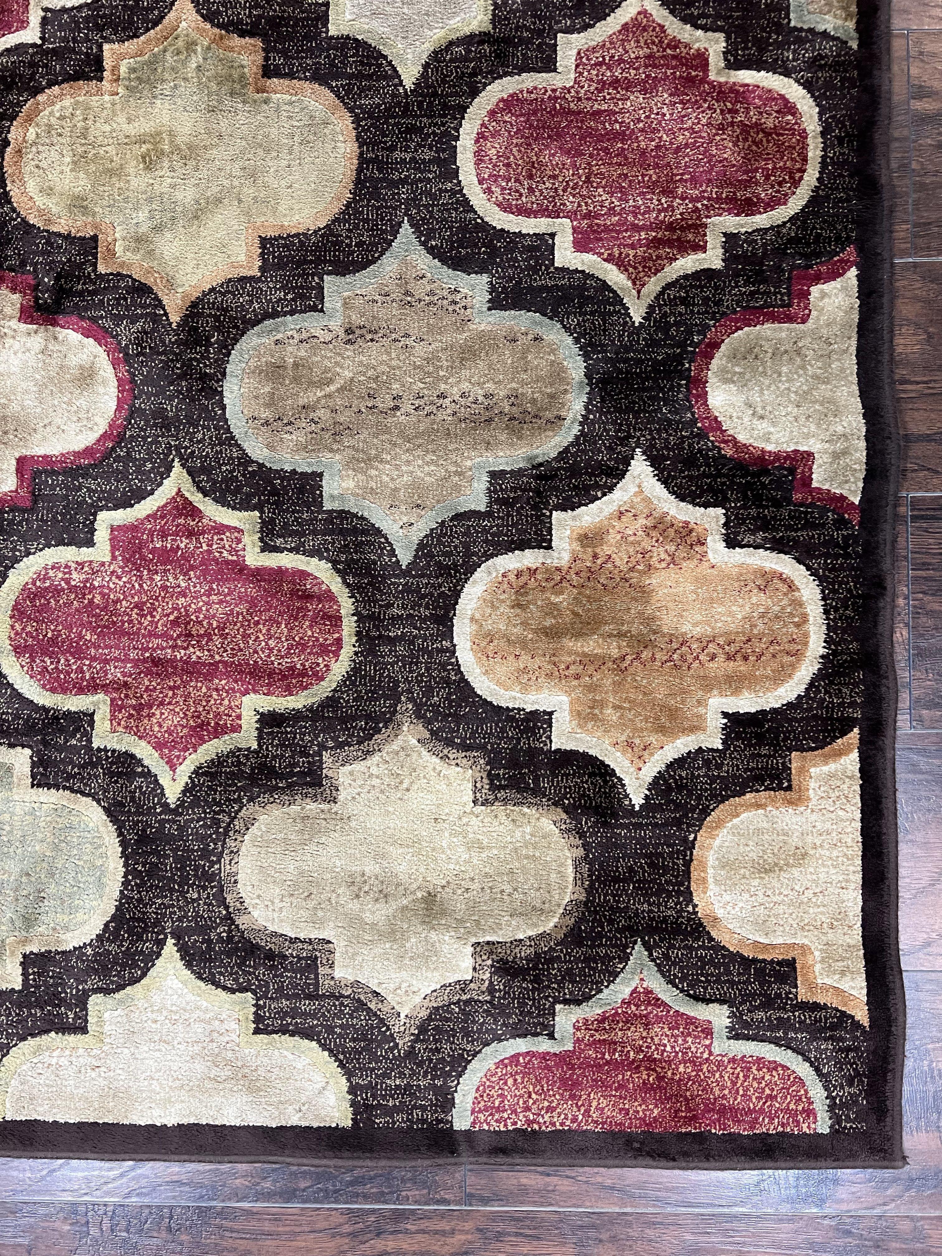 Panel Design Rug 5x7, Multicolor Contemporary Area Rug, Small Living Room Rug - Jewel Rugs