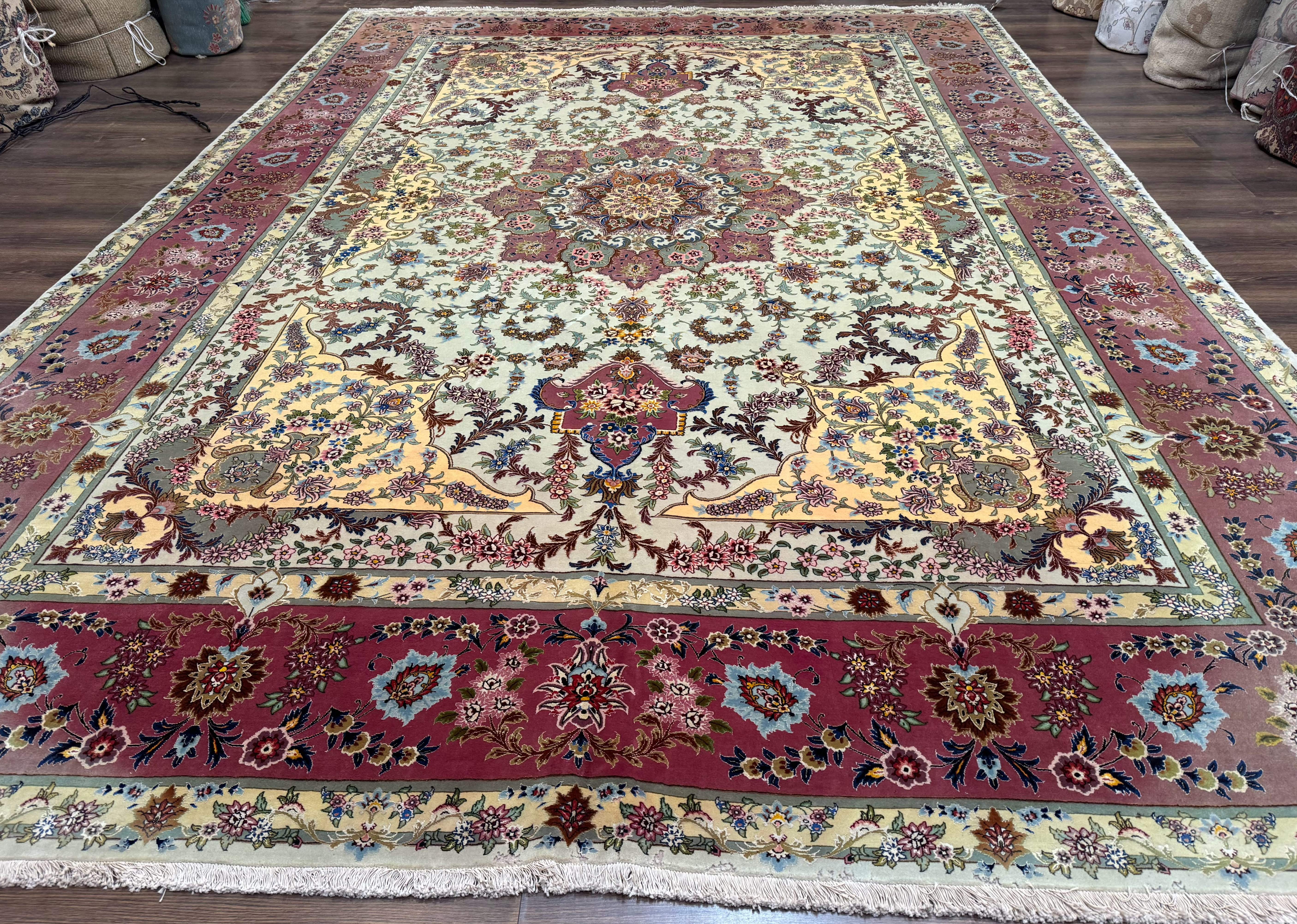 Marvelous Persian Tabriz Rug 10x13, Very Fine 380 KPSI - Jewel Rugs