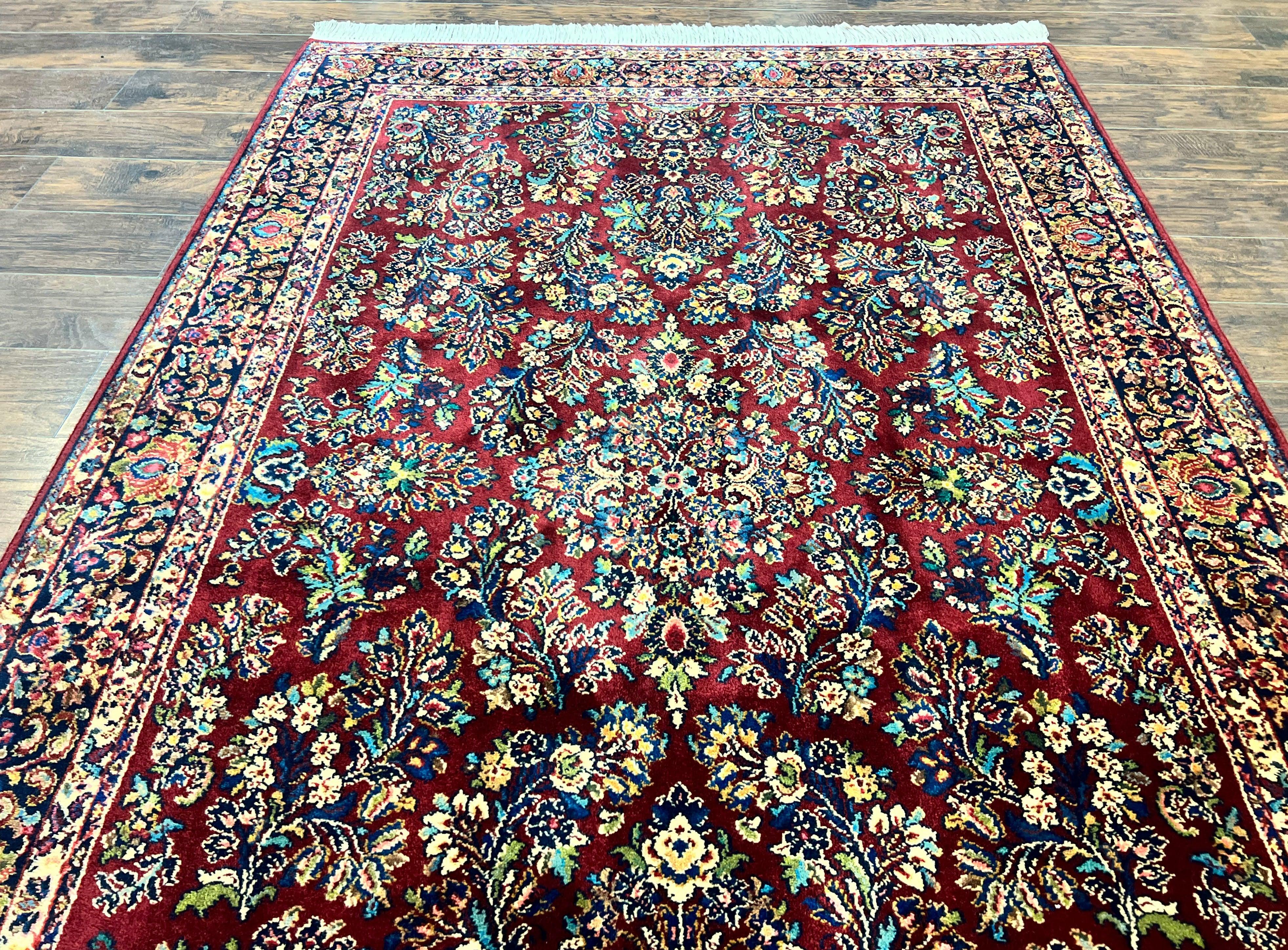 Karastan Rug 5.9 x 9 Red Sarouk Rug #785, Karastan Wool Rug, Karastan Carpet, Original 700 Series Vintage Karastan Oriental Rug Discontinued - Jewel Rugs