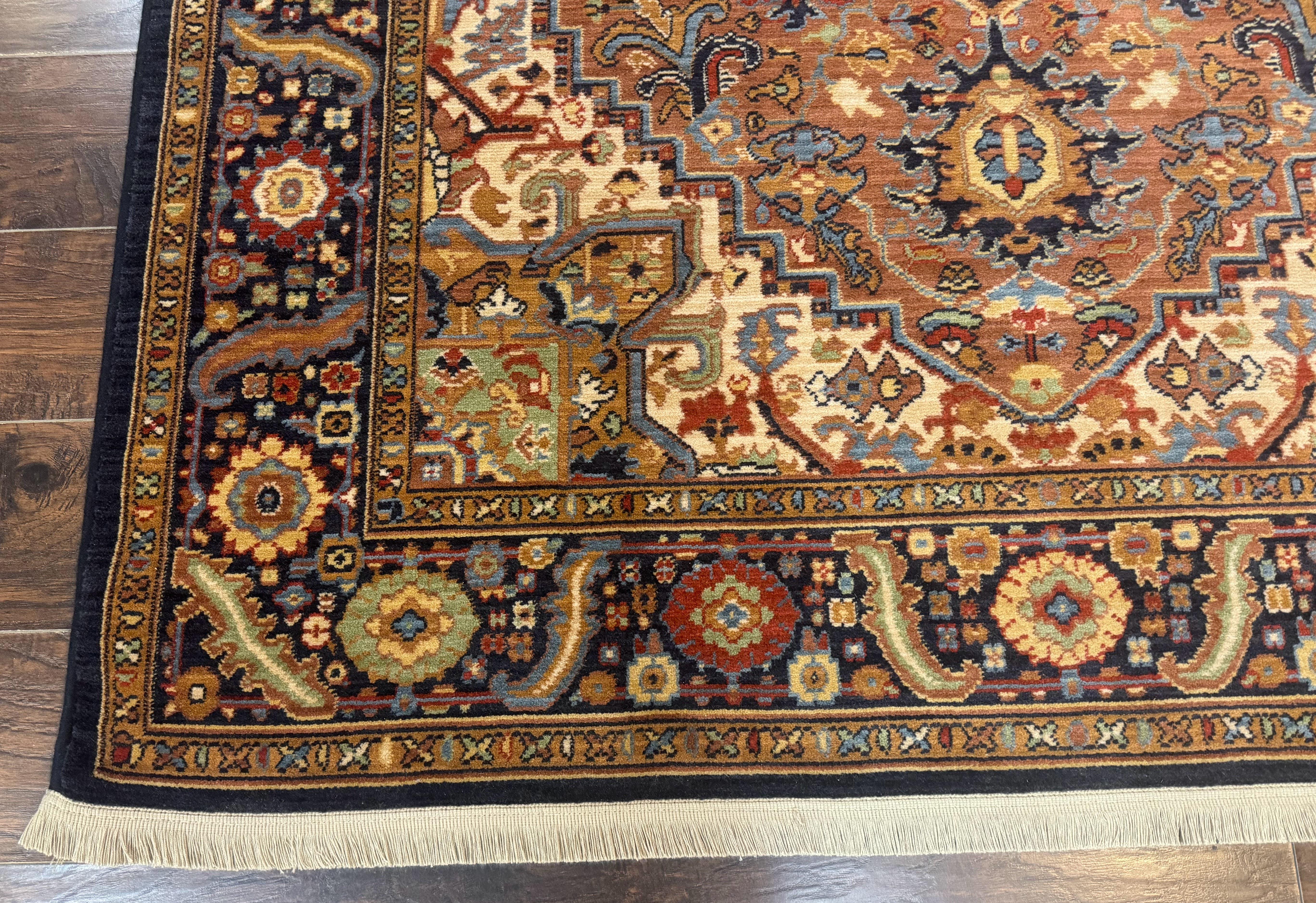 Karastan Rug 6x8, English Manor Windsor Heriz Karastan Carpet, Geometric Design, Wool Pile, Vintage Area Rug - Jewel Rugs