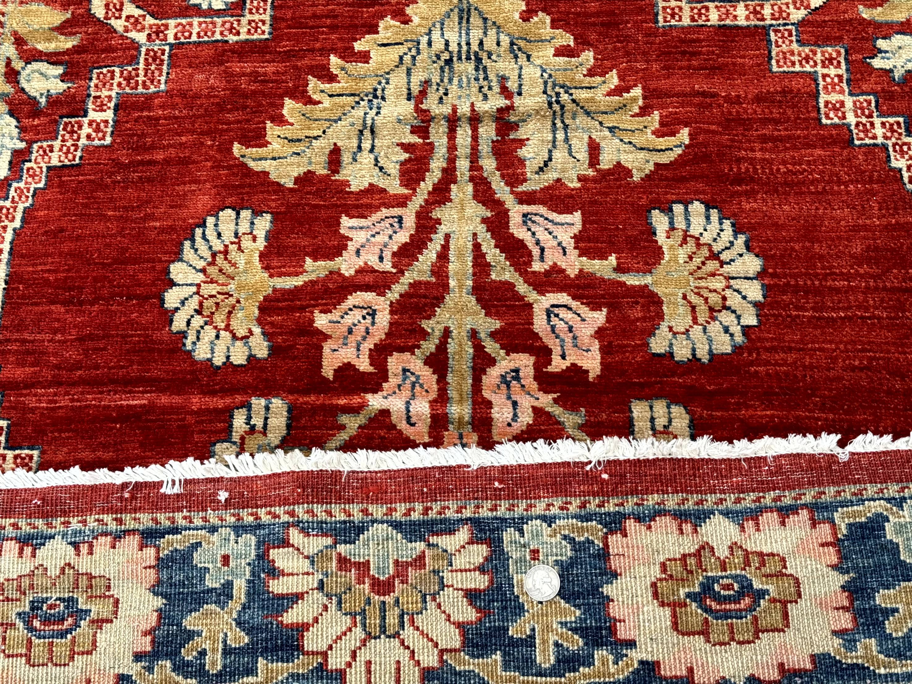 Rare Extra Long Runner Rug 3.7 x 39 ft, Handmade, Wool, Egyptian, Red, Floral, Custom Size - Jewel Rugs