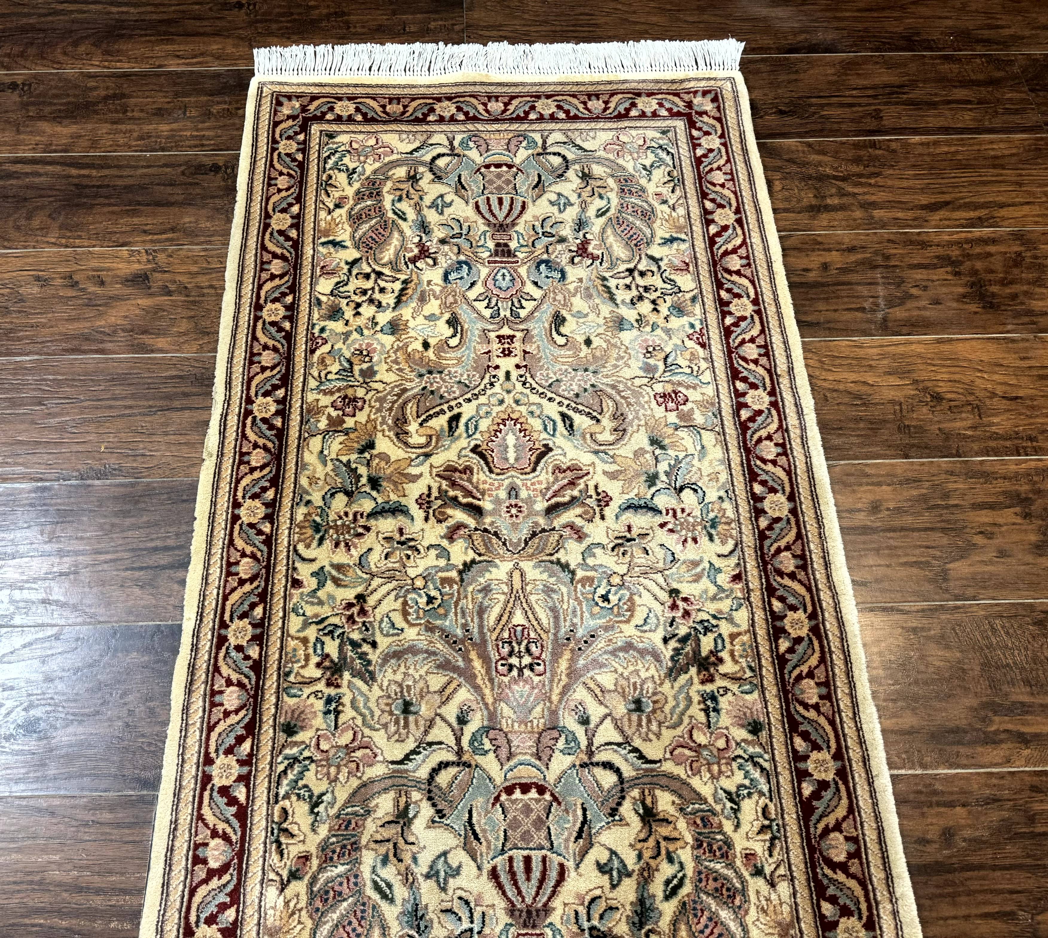 Pakistani Runner Rug 2.8 x 14, Pak Persian Hallway Rug, Cream Color - Jewel Rugs