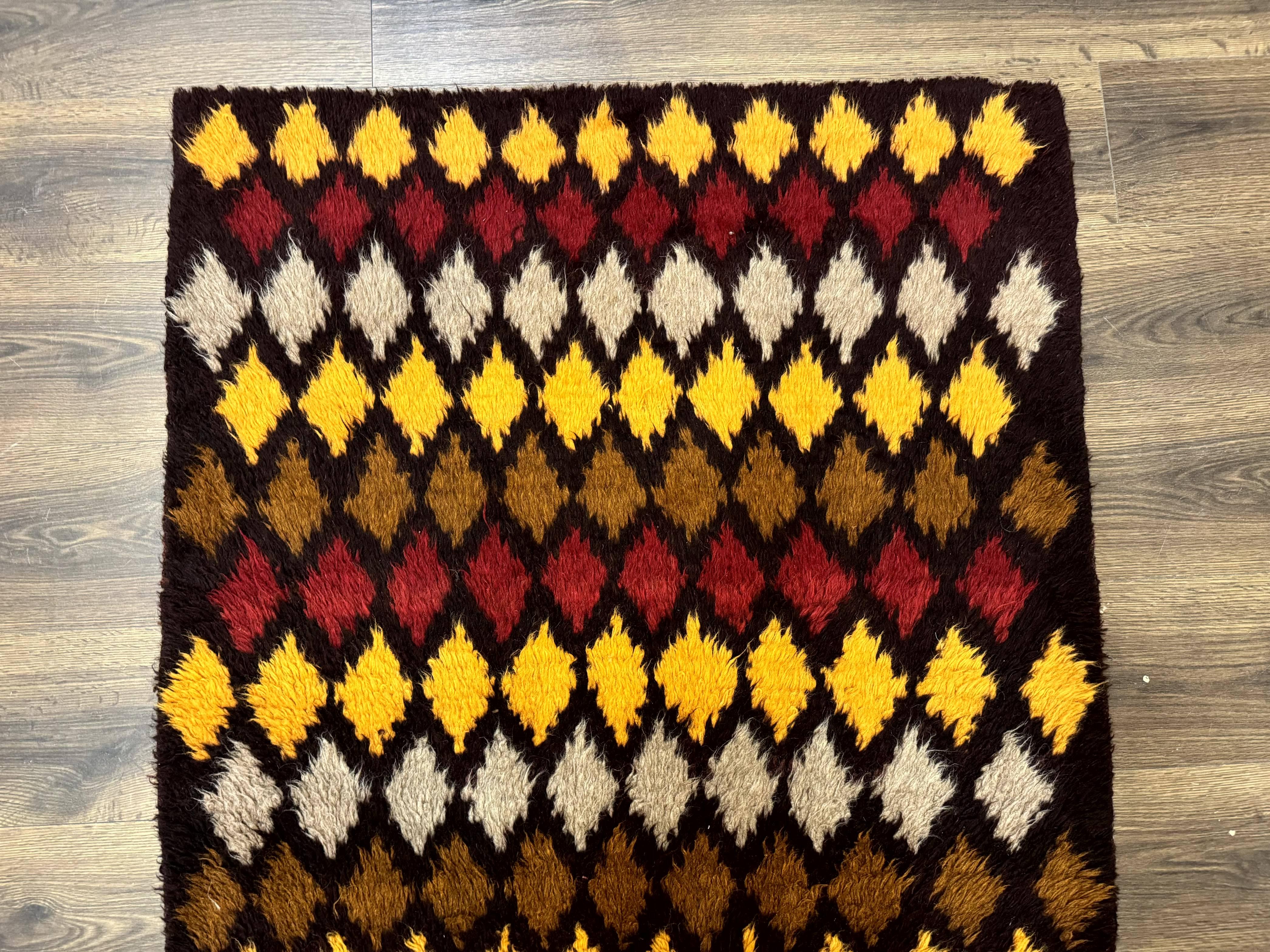 Shaggy Balouch Rug 3x4, Tribal Rug, Afghan Rug, Brown, Multicolor - Jewel Rugs