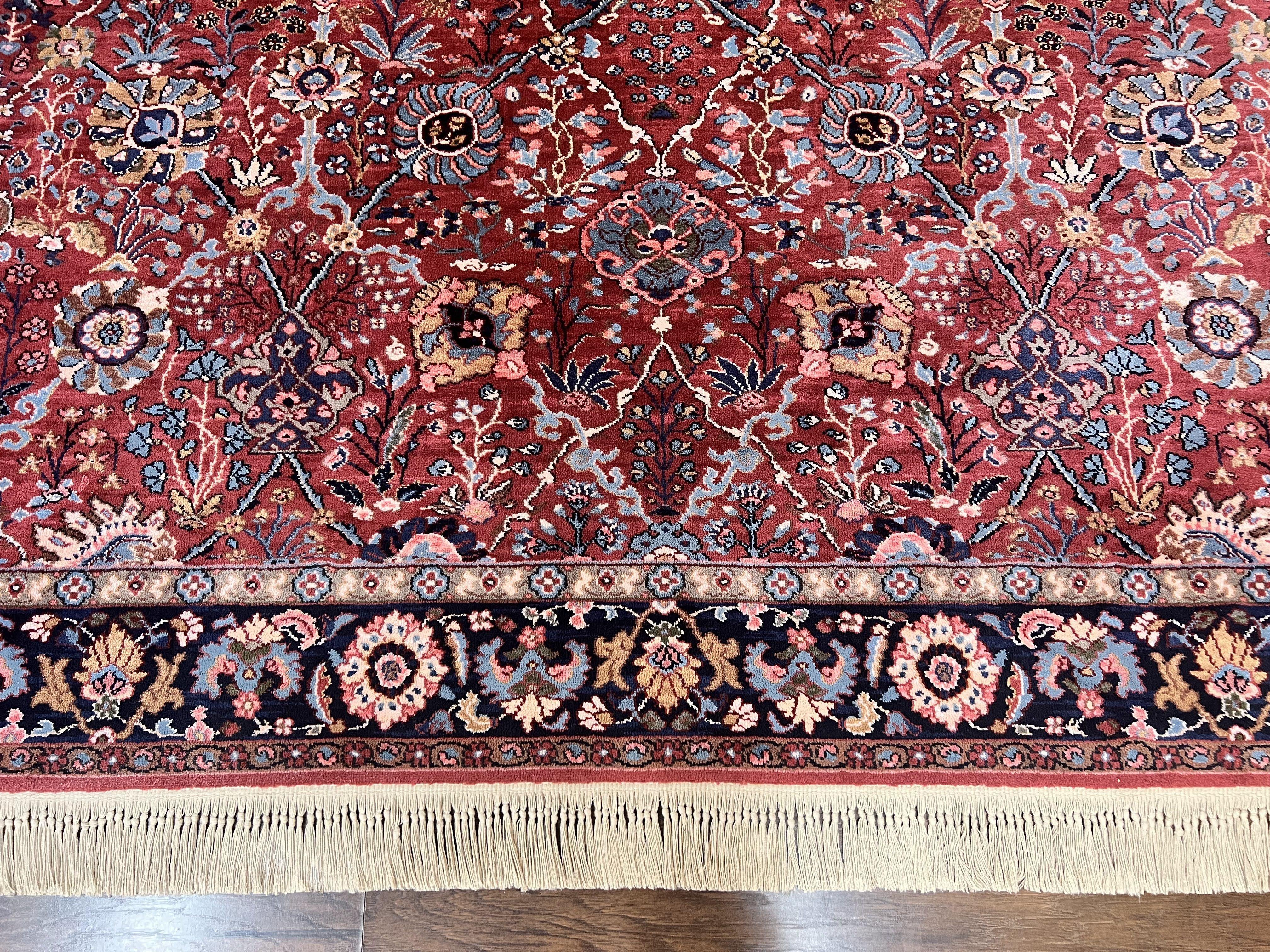 Karastan Rug 8.8 x 10.6 Ispahan #766, Vintage Wool Karastan Carpet, Rare, Discontinued Original 700 Series, Red Karastan Area Rug - Jewel Rugs