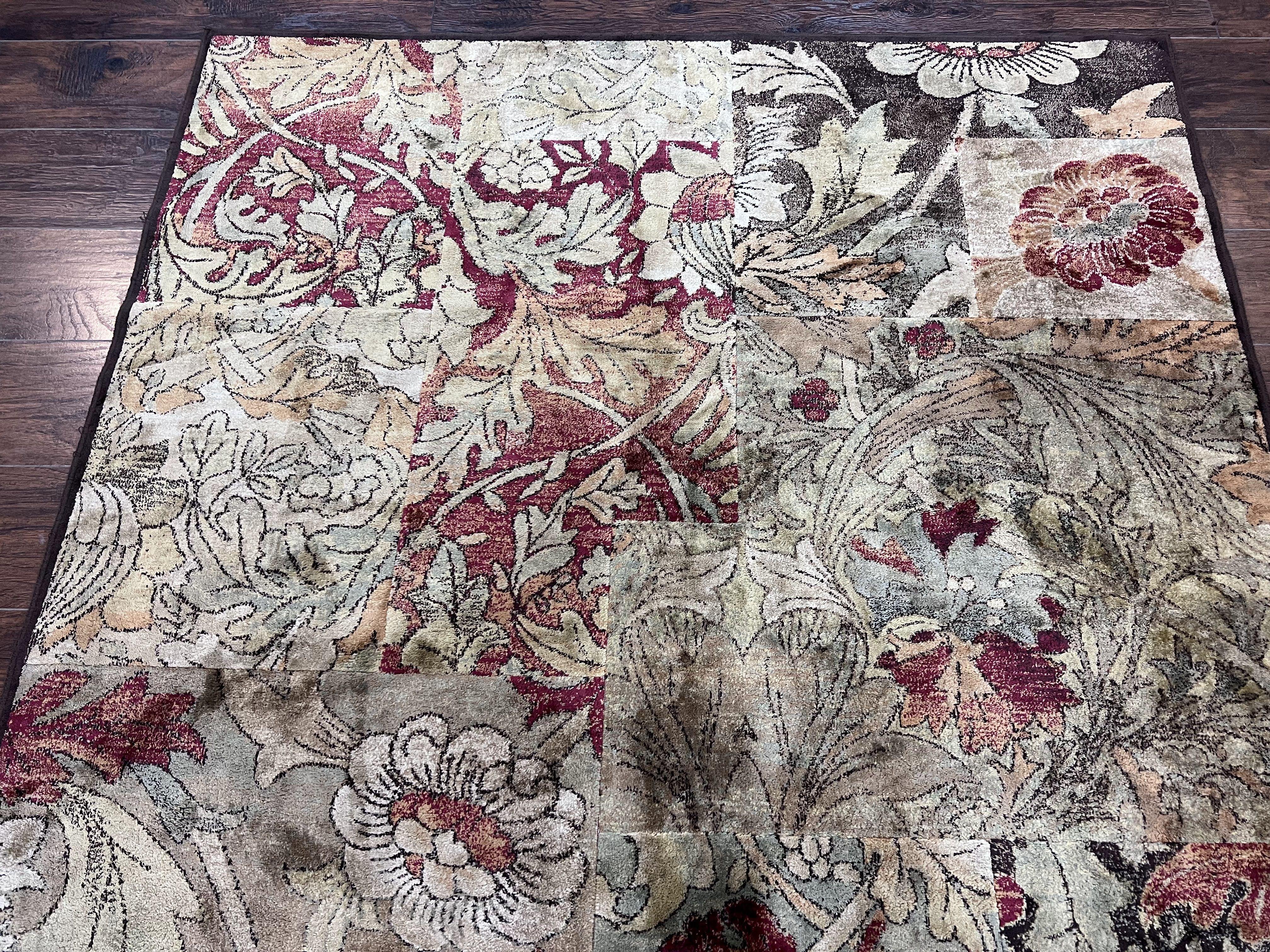 Modern Abstract Area Rug 5x7, Floral Design, Contemporary Carpet 5 x 7, Multicolor - Jewel Rugs