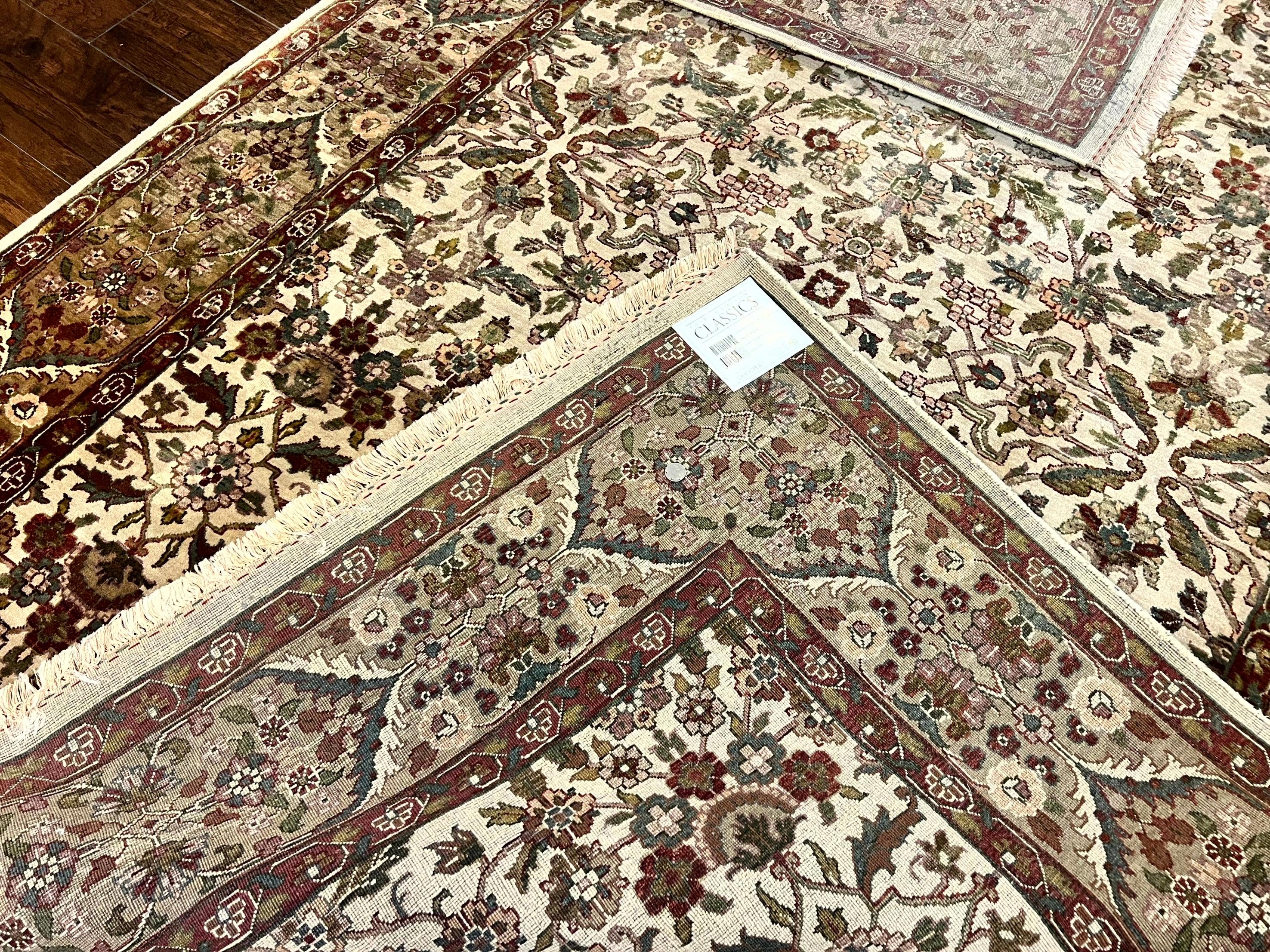 Indo Persian Rug 6x9, Indian Agra Rug, Vintage Handmade Wool Carpet, Beige, Traditional, Pande Cameron - Jewel Rugs