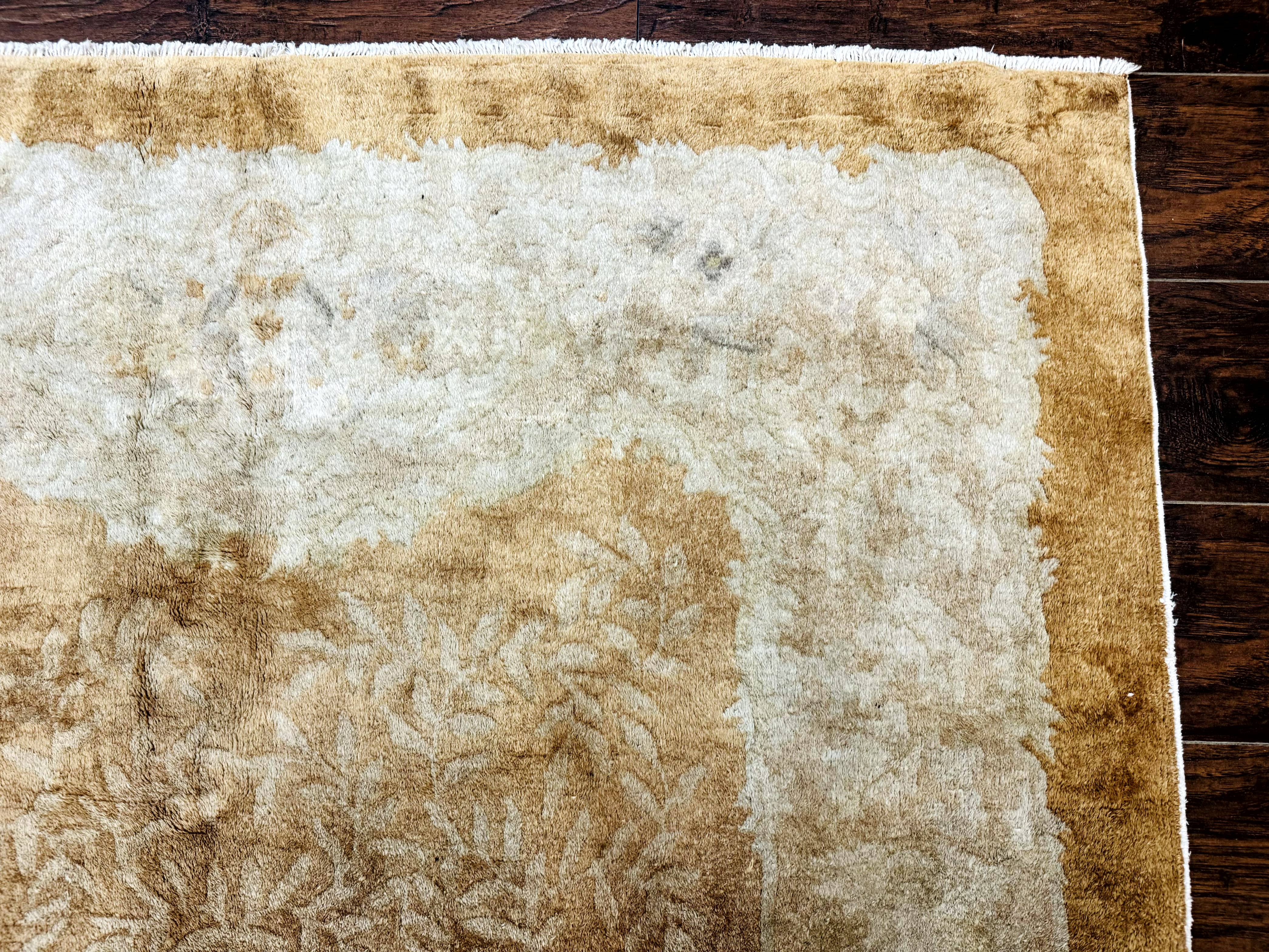 Chinese Peking Rug 5x7, Golden-Tan, Vintage Chinese Wool Carpet - Jewel Rugs