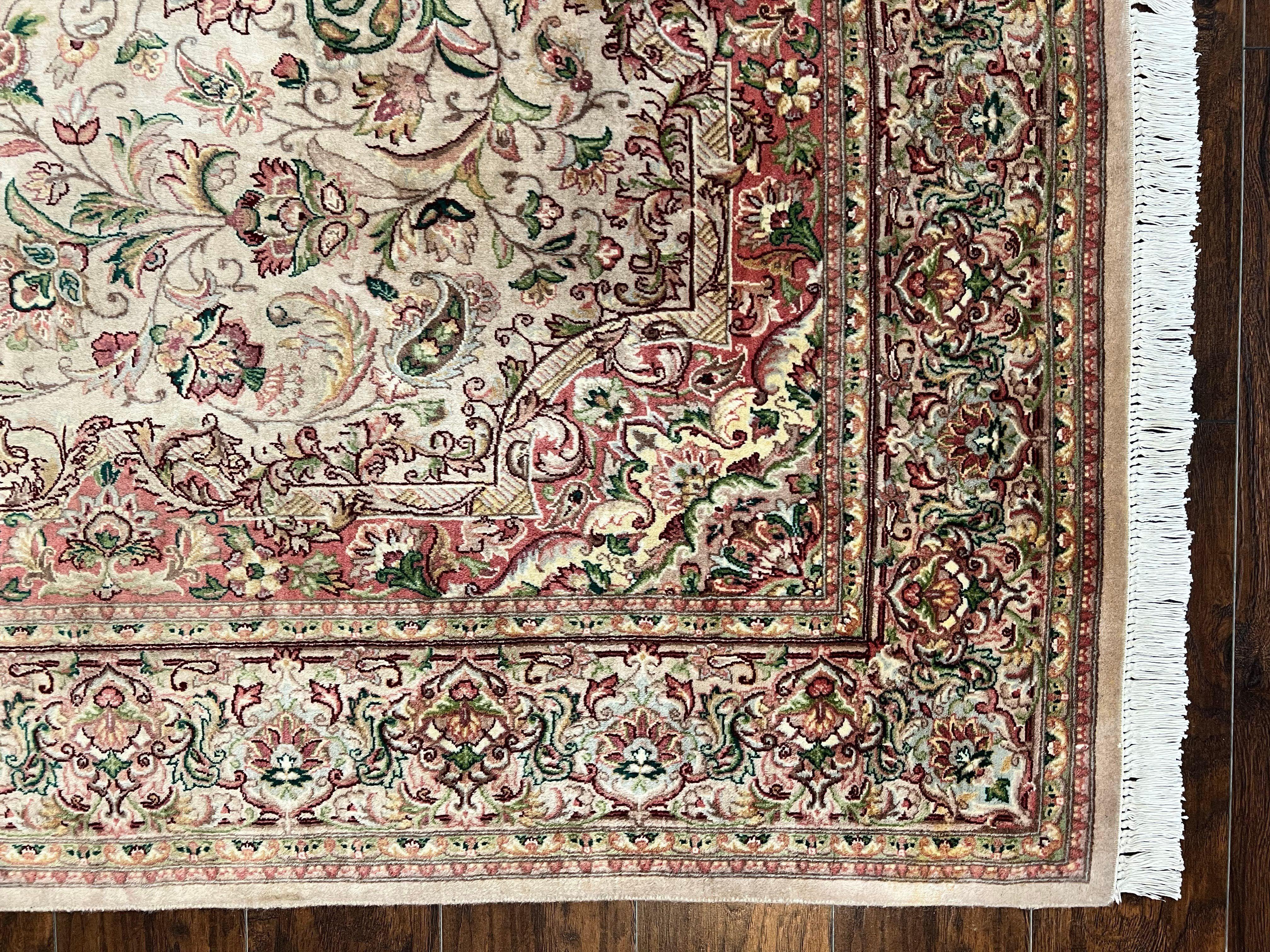 Pak Persian Rug 6x9, Floral Medallion, Vintage Hand Knotted Handmade Traditional Oriental Carpet, Pakistani Rug 6 x 9 ft, Wool Area Rug - Jewel Rugs
