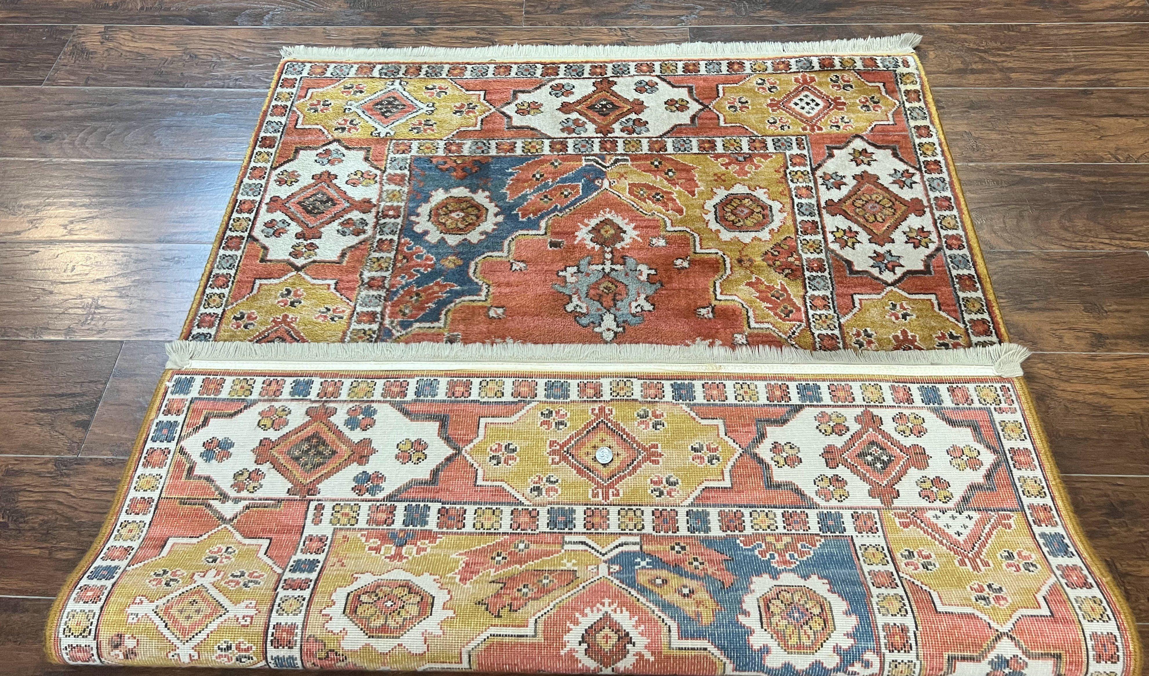 Karastan Rug 4x5, Williamsburg 553 Turkish Church, Wool Pile Discontinued Karastan Carpet, Heriz Geometric Design, Karastan Area Rug - Jewel Rugs