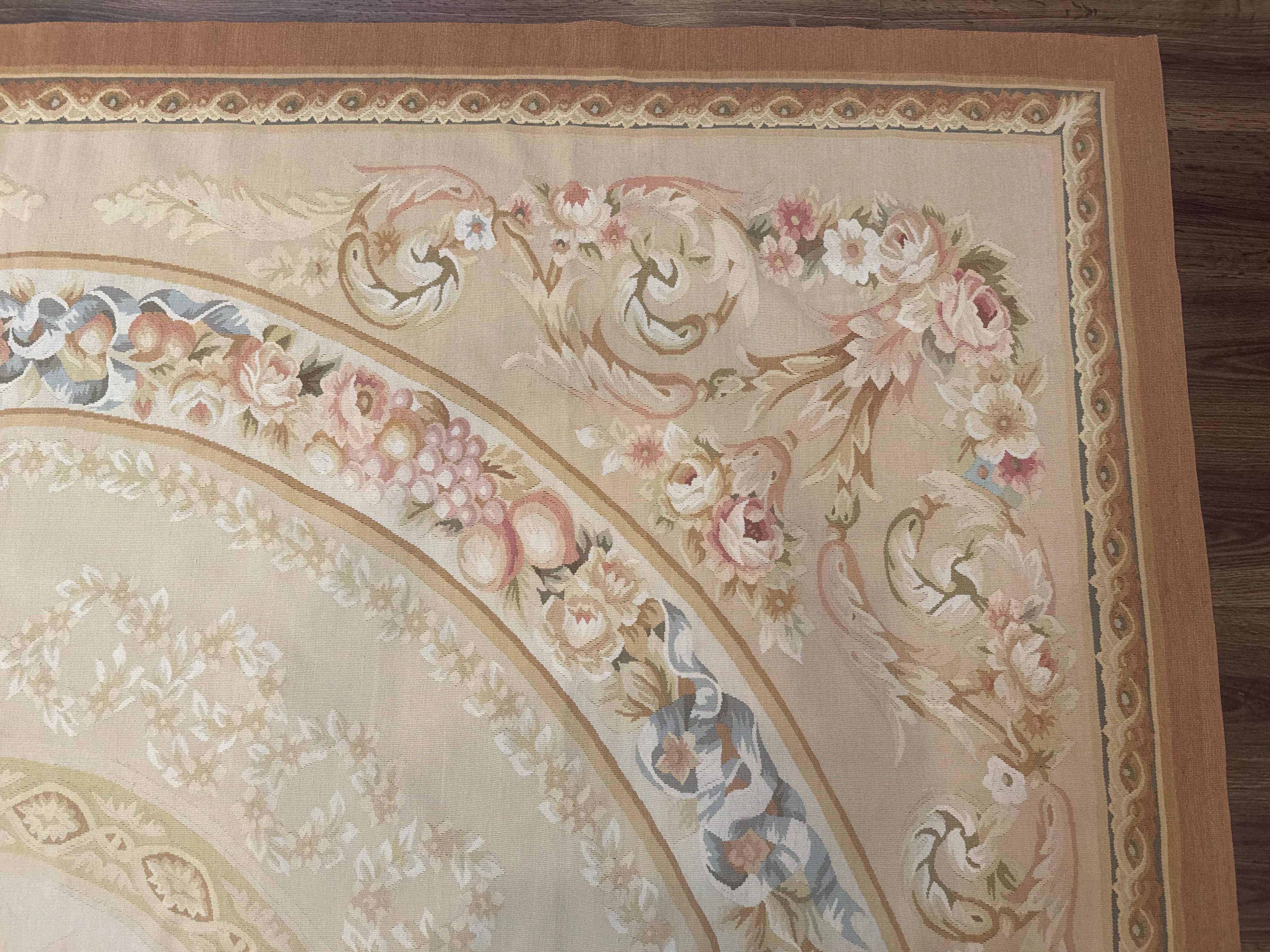 Aubusson Rug 9x12, French European Design, Floral, Elegant - Jewel Rugs