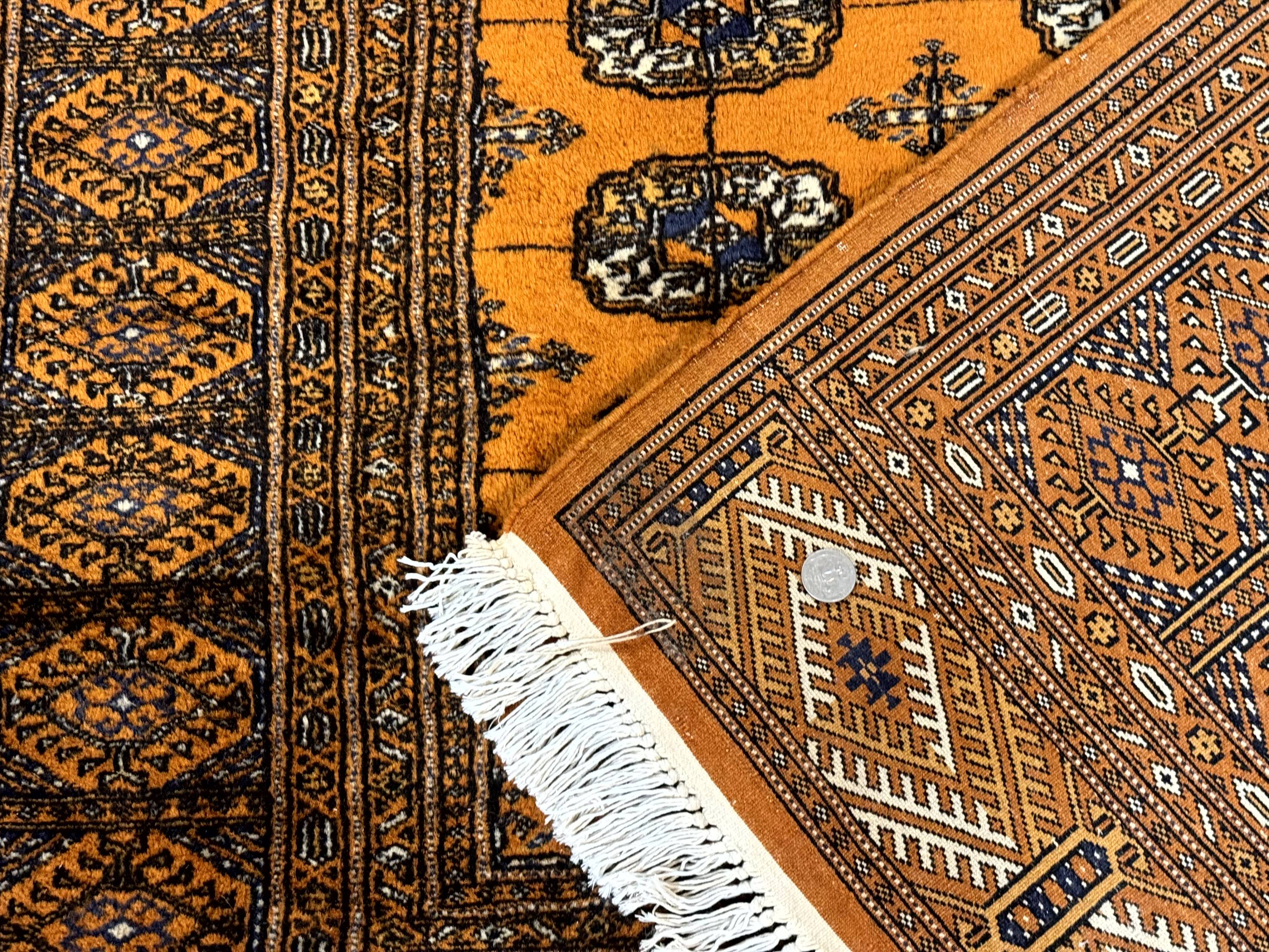 Pakistani Bokhara Turkoman Rug 4x6, Orange, Fine - Jewel Rugs