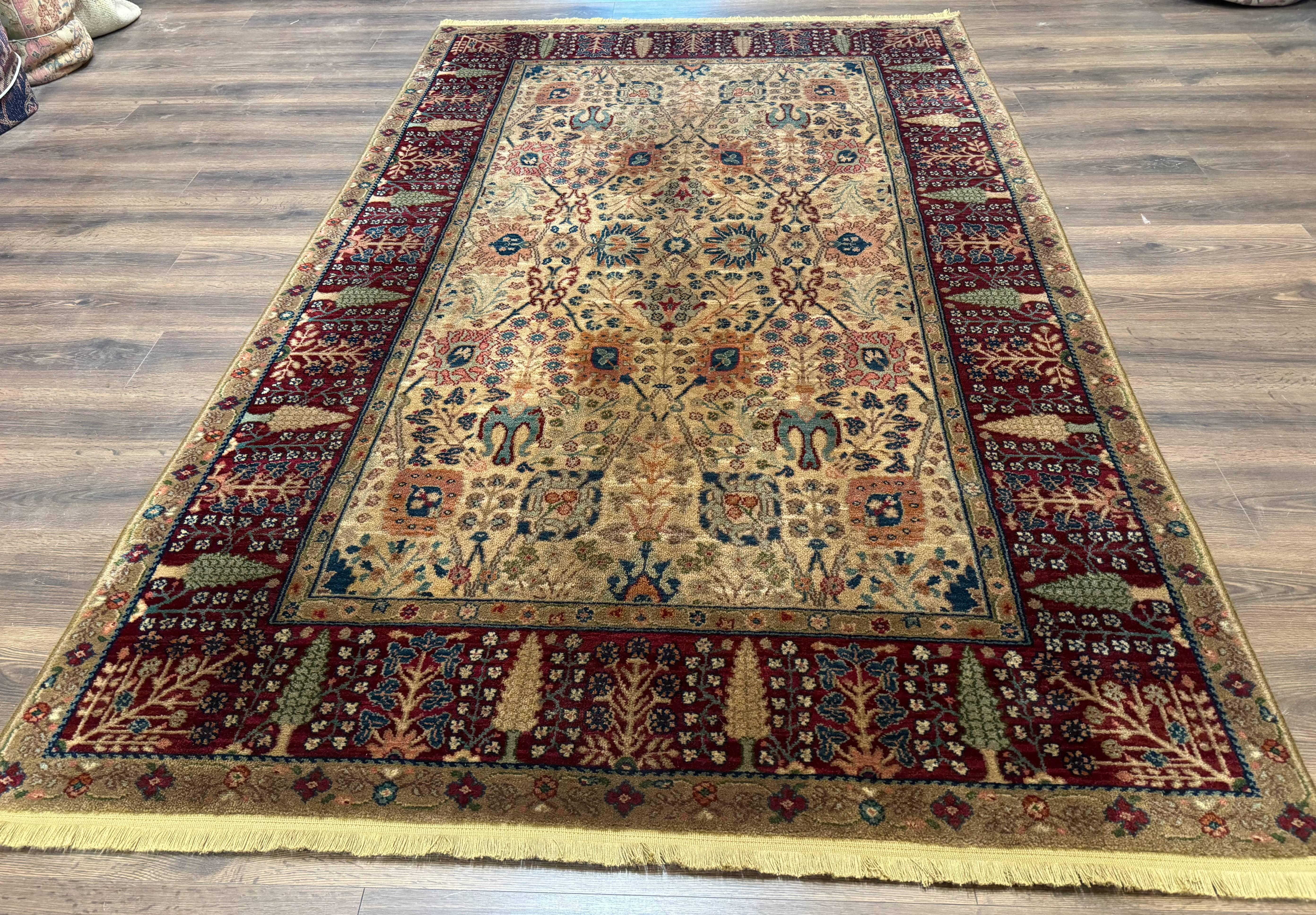 Karastan Rug 5.9 x 9 Samovar Teawash #900-901 Persian Vase Pattern, Wool Karastan Carpet, Traditional Area Rug, Allover Pattern Vintage Rug - Jewel Rugs
