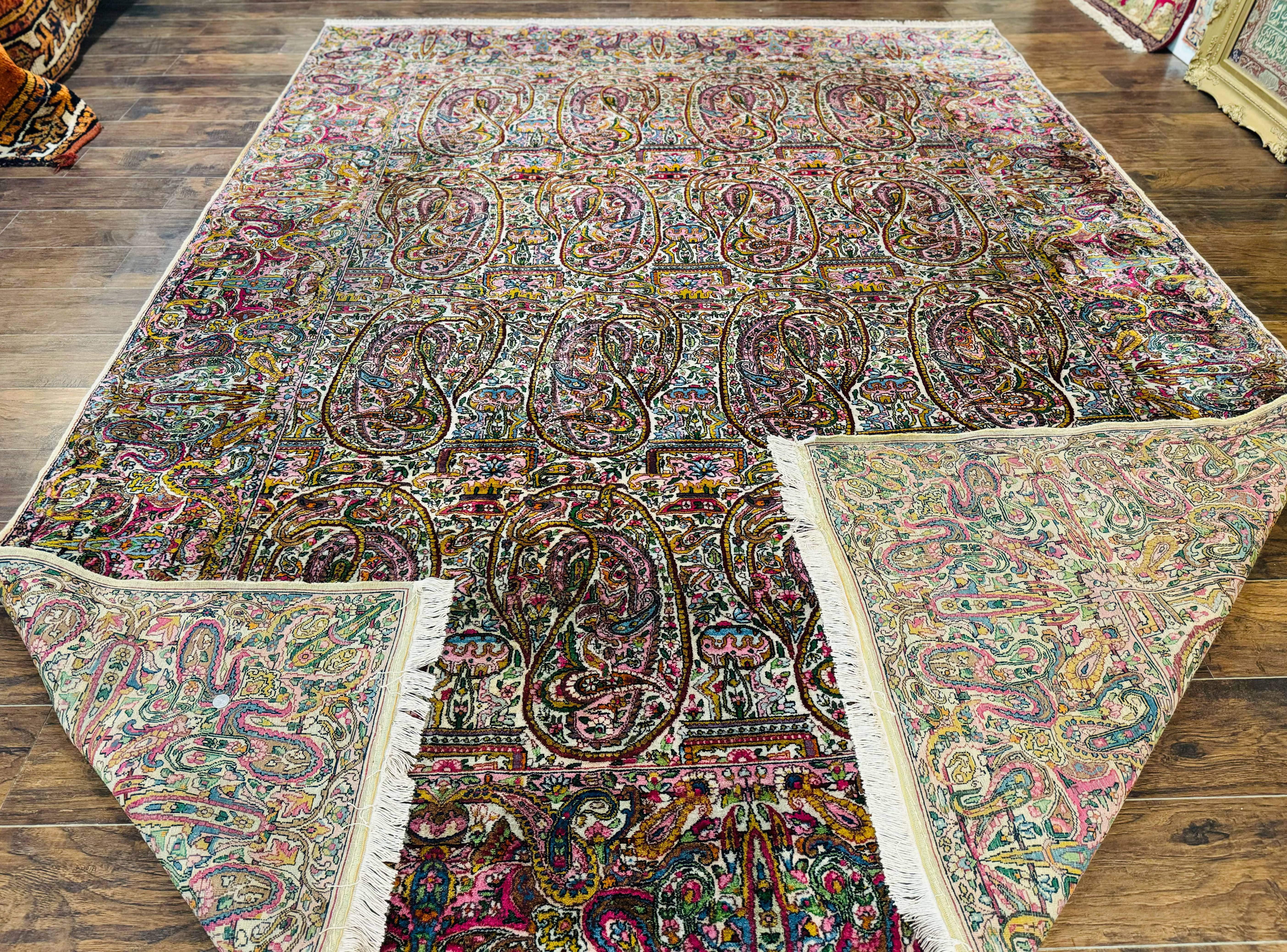 Rare Antique Persian Kerman Lavar Rug 9x12, Boteh Paisley Design - Jewel Rugs