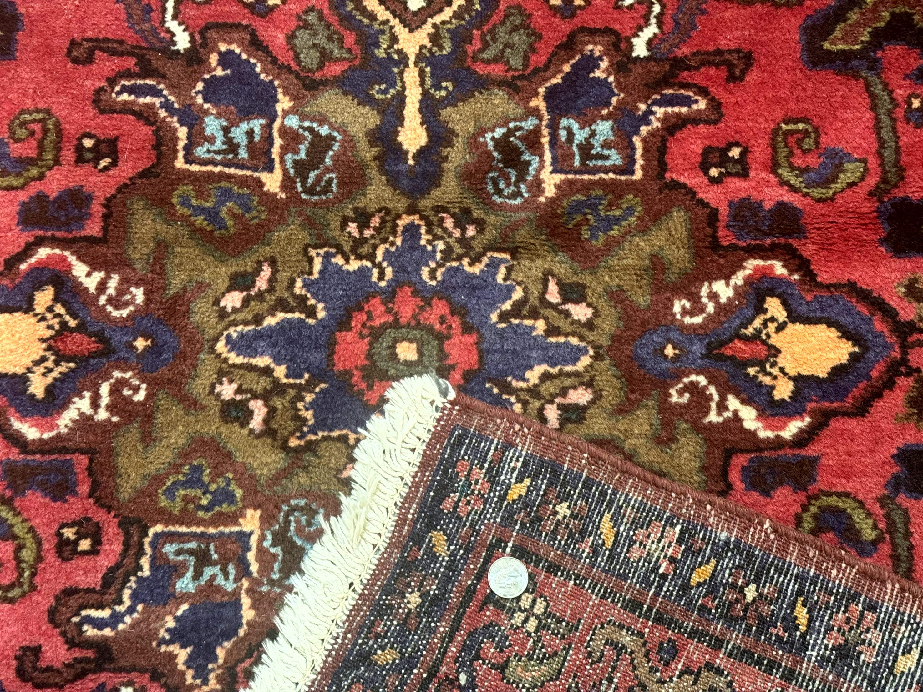 Persian Tafresh Rug 4x7 – Red, Large Medallion, Hand-Knotted Wool Vintage Carpet - Jewel Rugs