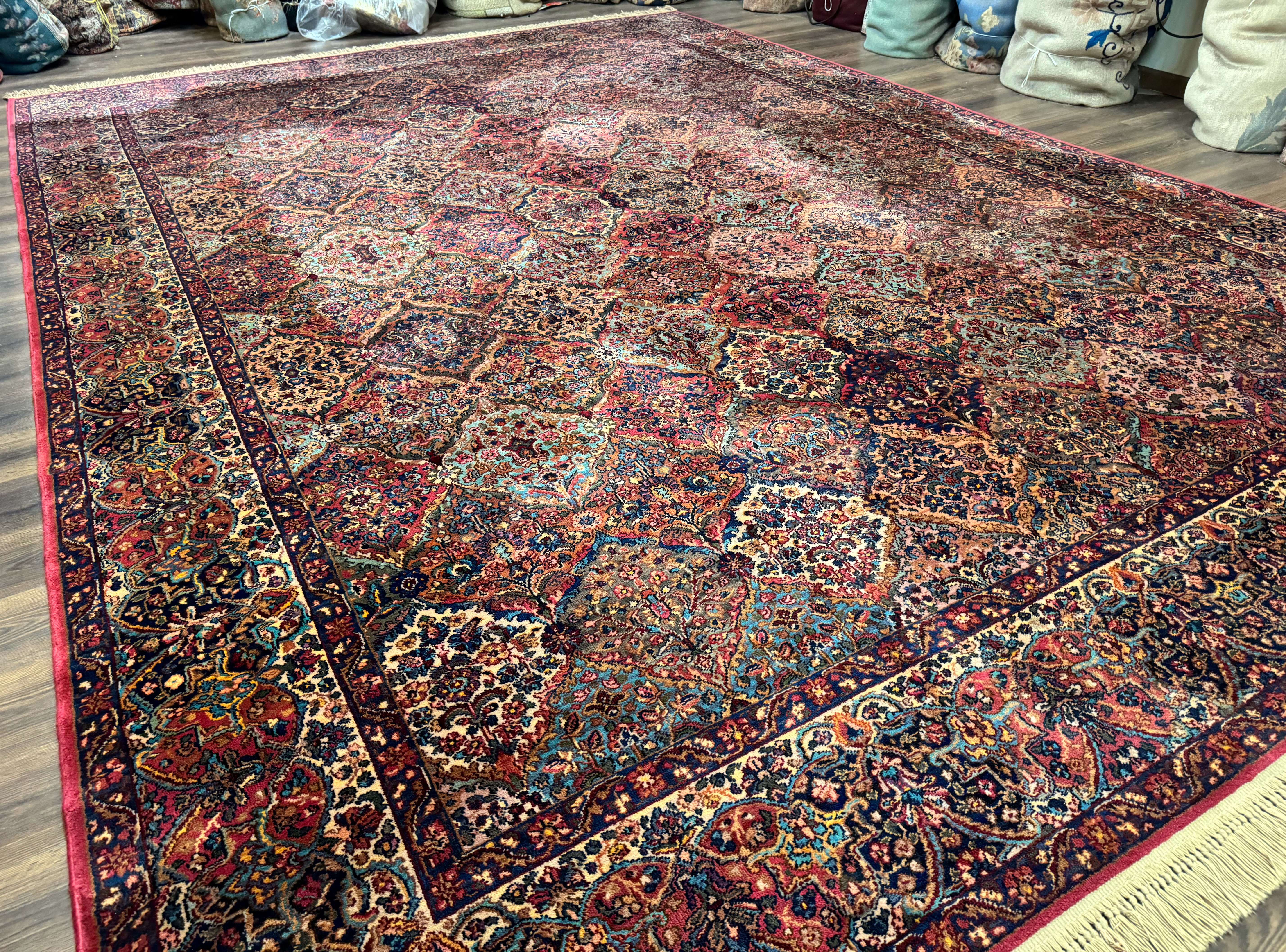 12x16 Karastan Multicolor Panel Kirman Rug #717, Rare Palace Size Wool Original 700 Series - Jewel Rugs