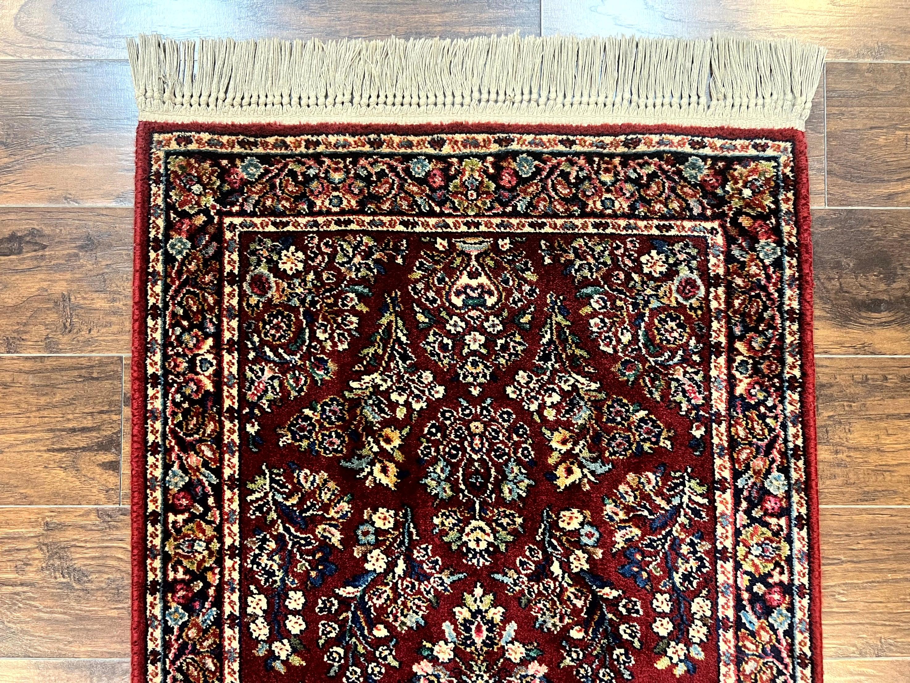 Karastan Rug 3x5 Red Sarouk #785, Small Karastan Wool Pile Rug, Original 700 Series, Discontinued Vintage Karastan Carpet - Jewel Rugs