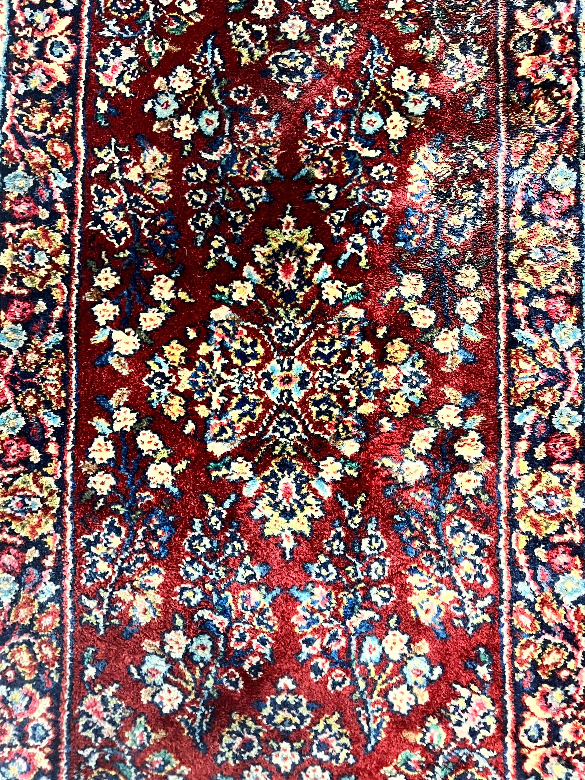 Small Karastan Rug 2x4 Red Sarouk #785, Karastan Wool Pile Rug, Original 700 Series, Discontinued Vintage Karastan Carpet - Jewel Rugs
