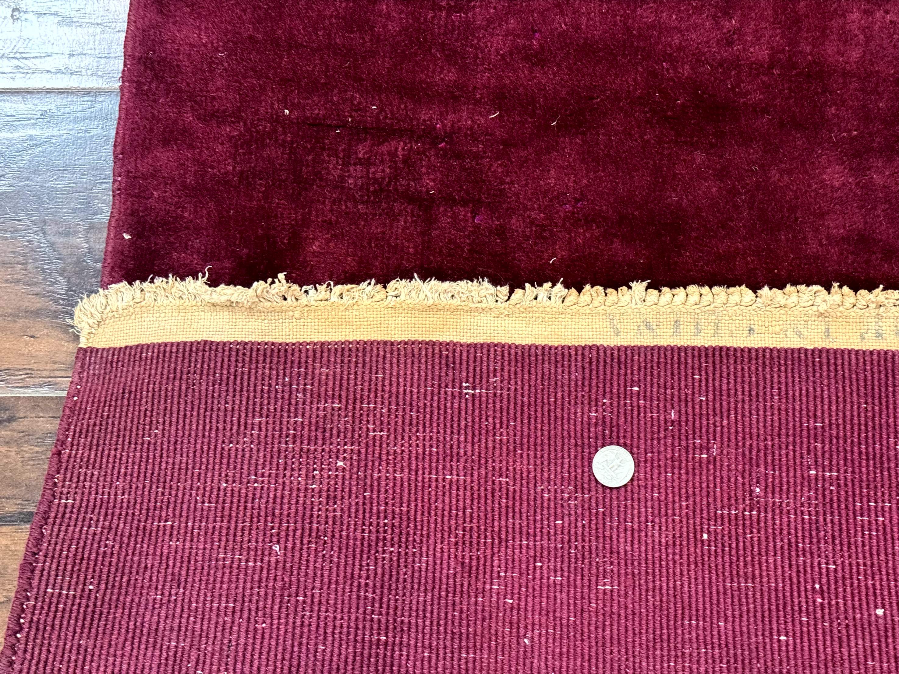 Chinese Nichols Rug 3x5 – Art Deco Carpet, Dark Magenta, Hand-Knotted Wool Vintage Asian Carpet - Jewel Rugs