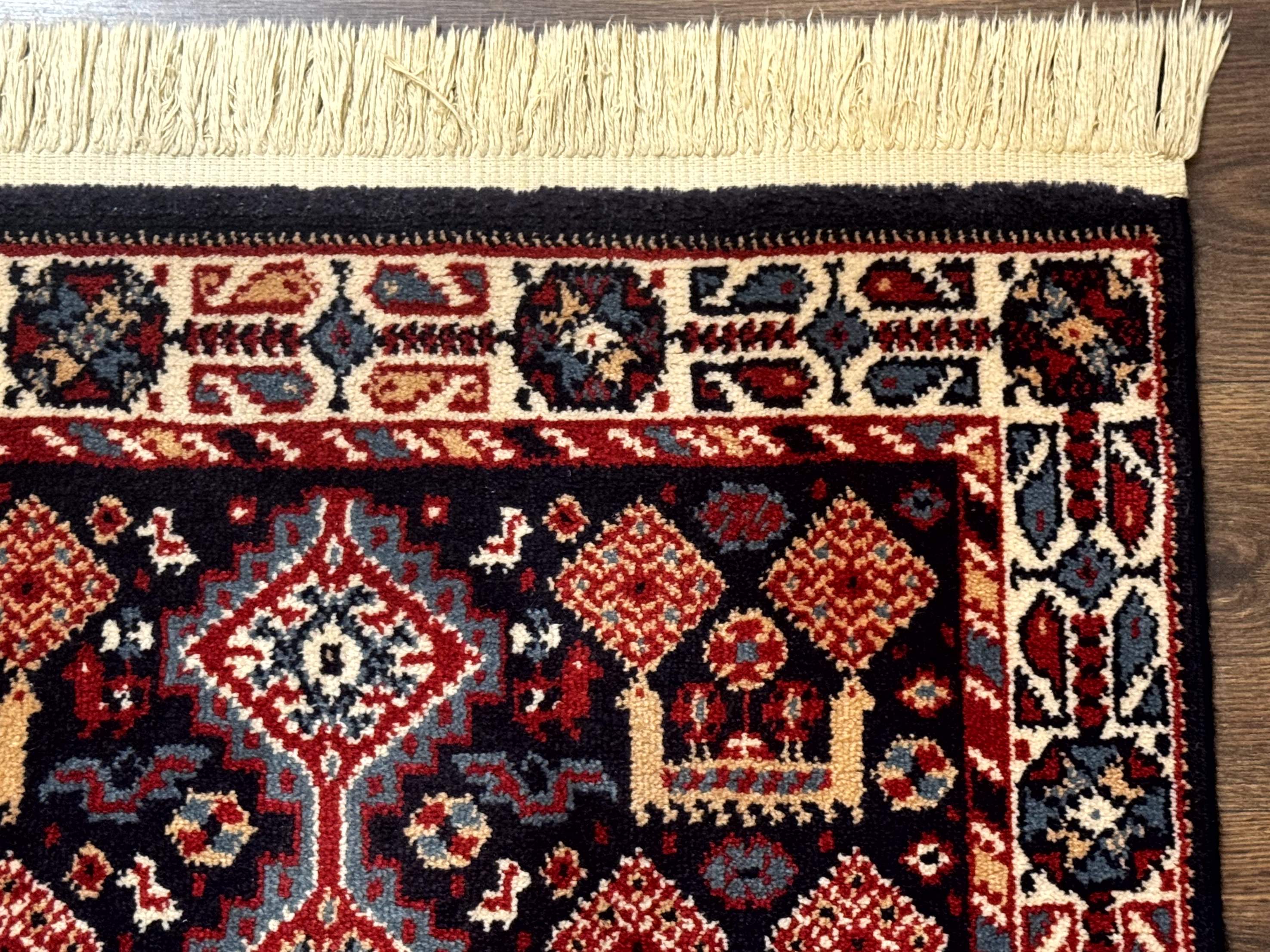 Small Karastan Rug 3x4, Yuruk Collection, Wool, Tribal, Geometric, Navy Blue - Jewel Rugs