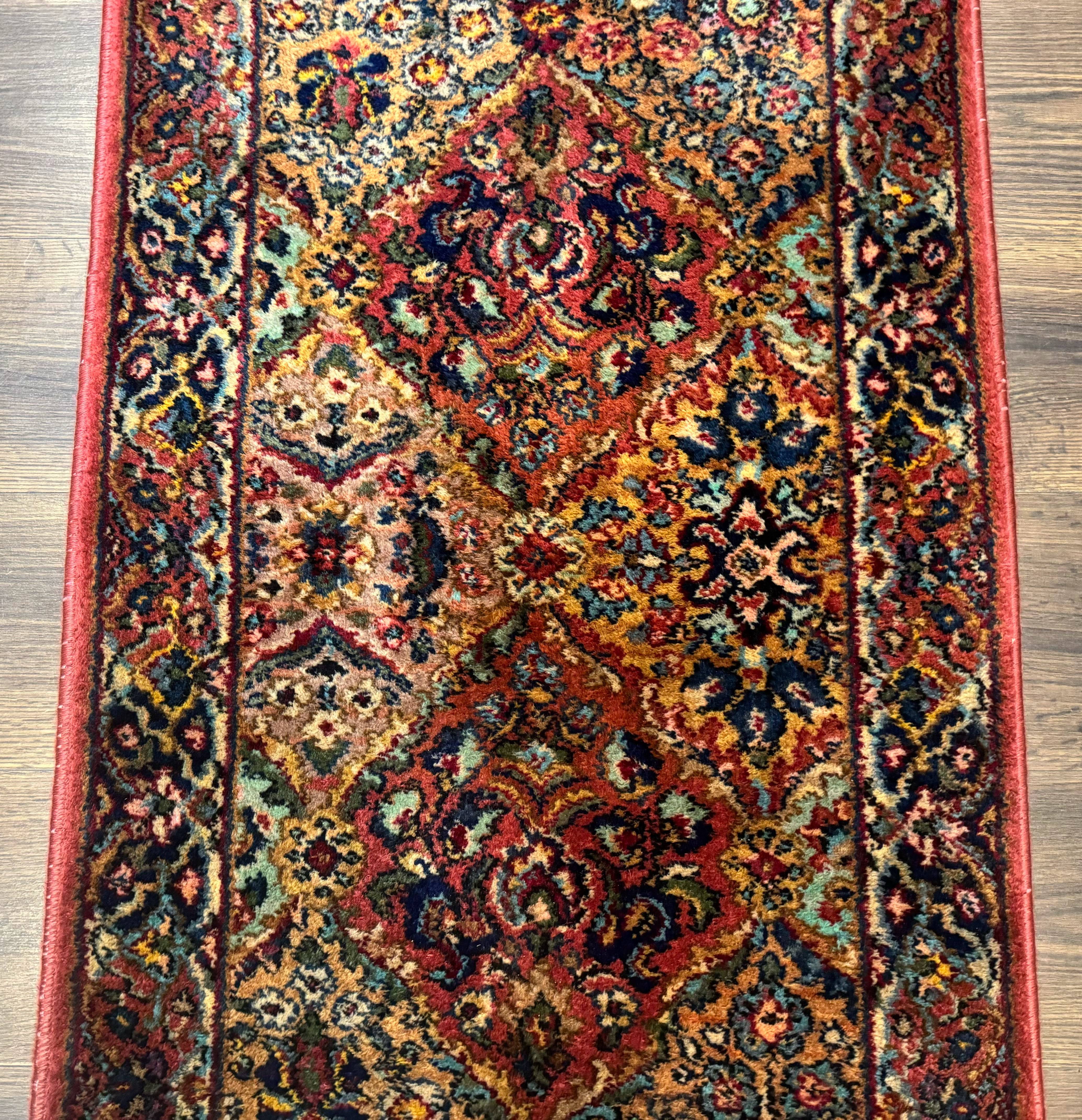 Karastan Rug 2x4 Multicolor Panel Kirman #717, Original 700 Series, Wool Pile Vintage Discontinued - Jewel Rugs