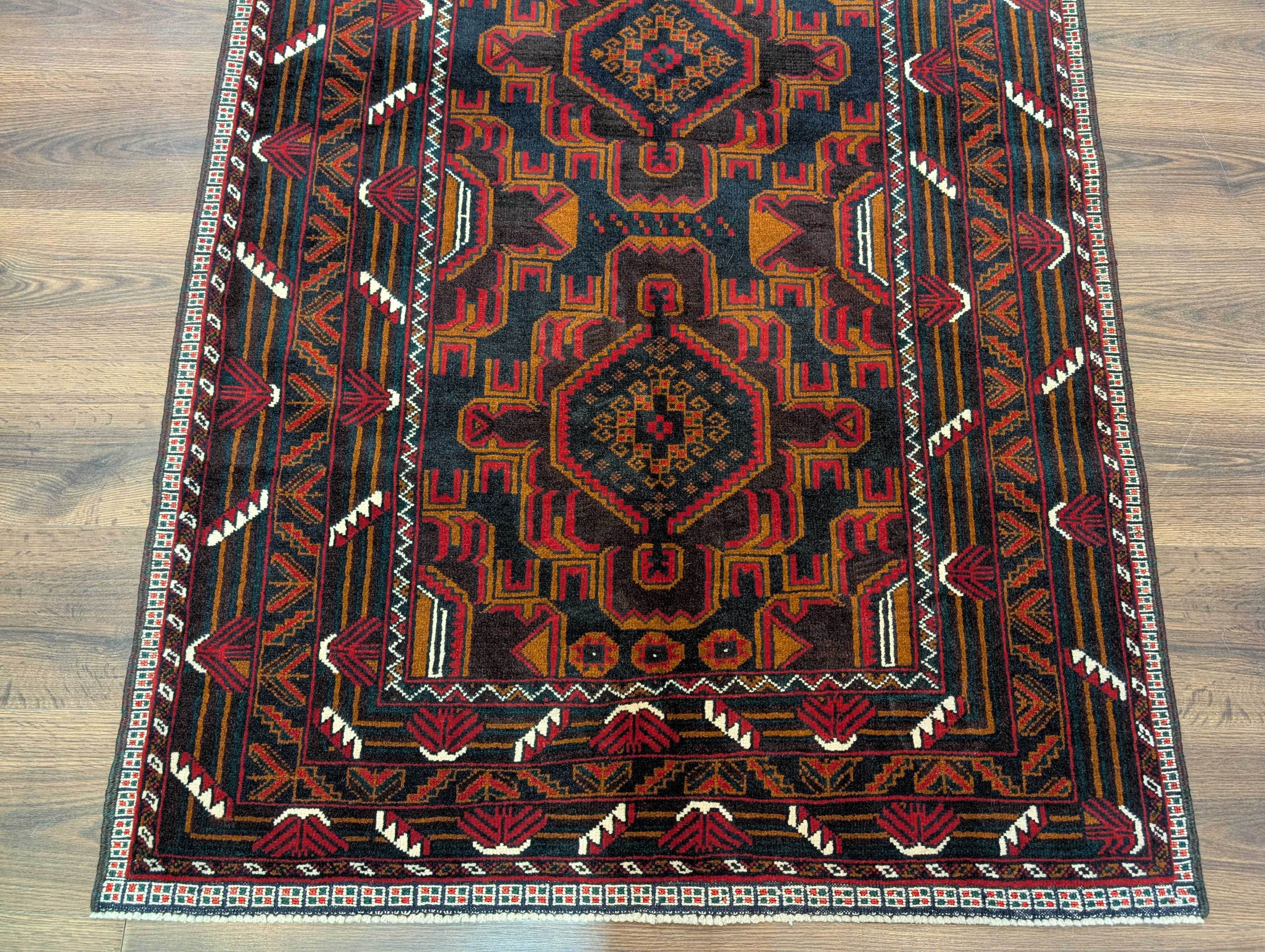Afghan Baluch Rug 4x6, Handmade, Tribal, Geometric, New - Jewel Rugs