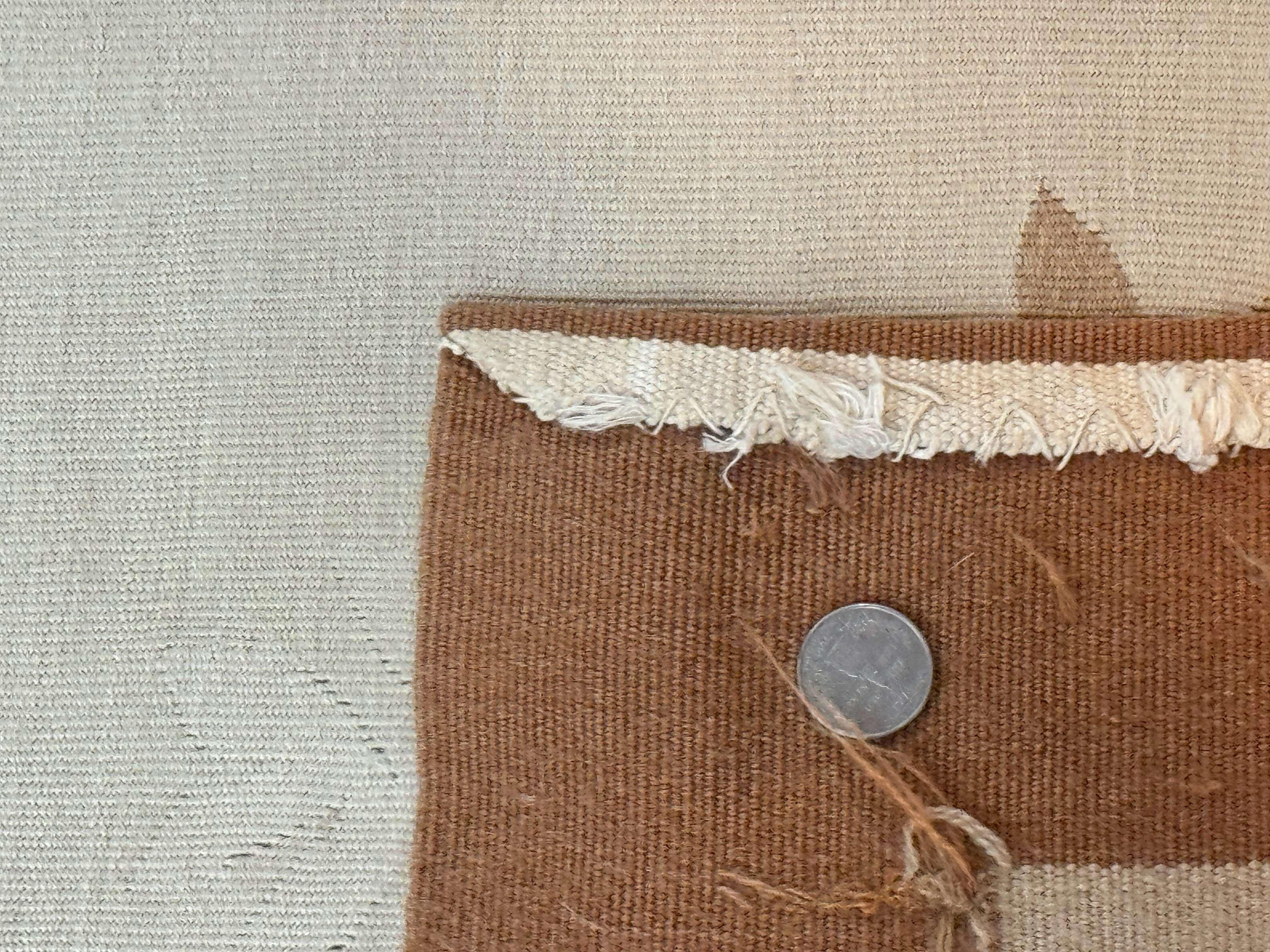 French Aubusson Rug 10x14, Vintage Flatweave European Handmade Carpet, Ivory LIght Blue Pink, Large Aubusson Rug - Jewel Rugs