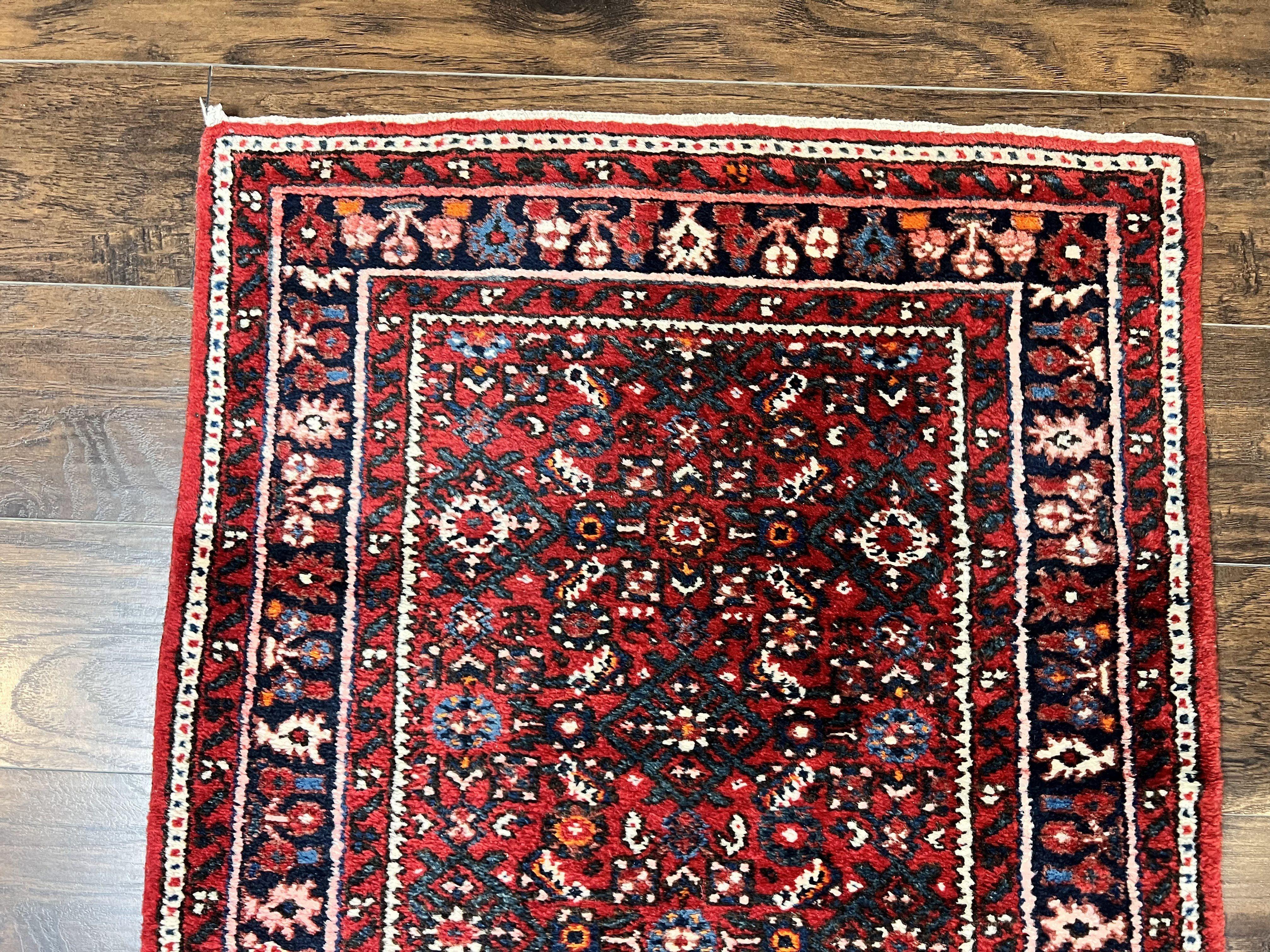 Long Persian Runner Rug 2.9 x 17, Red Handmade Wool Rug for Hallway, Antique Persian Carpet, 17ft Runner, Persian Hamadan Dargazine Rug - Jewel Rugs