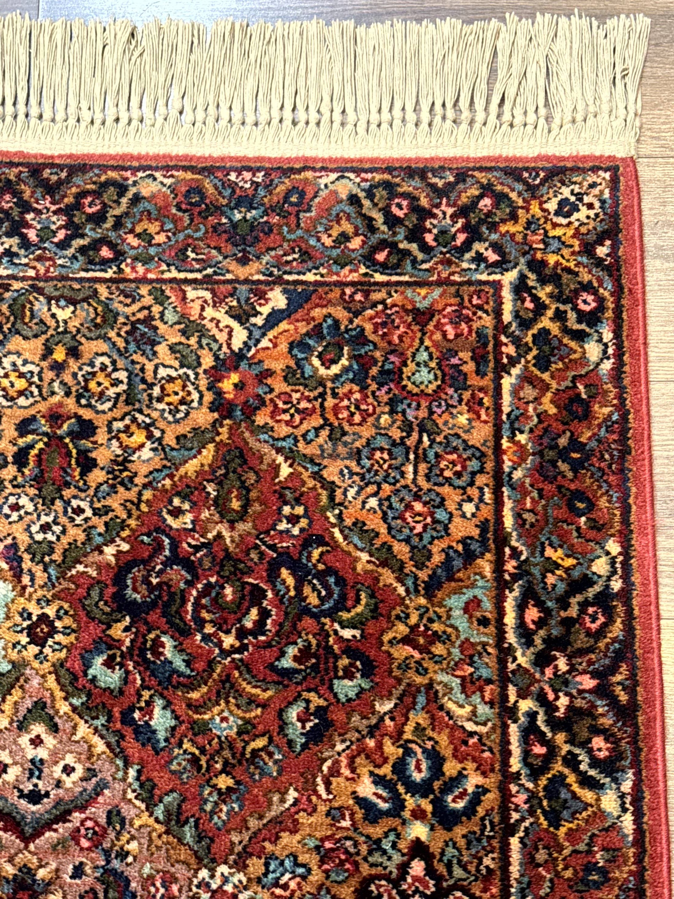 Karastan Rug 2x4 Multicolor Panel Kirman #717, Original 700 Series, Wool Pile Vintage Discontinued - Jewel Rugs