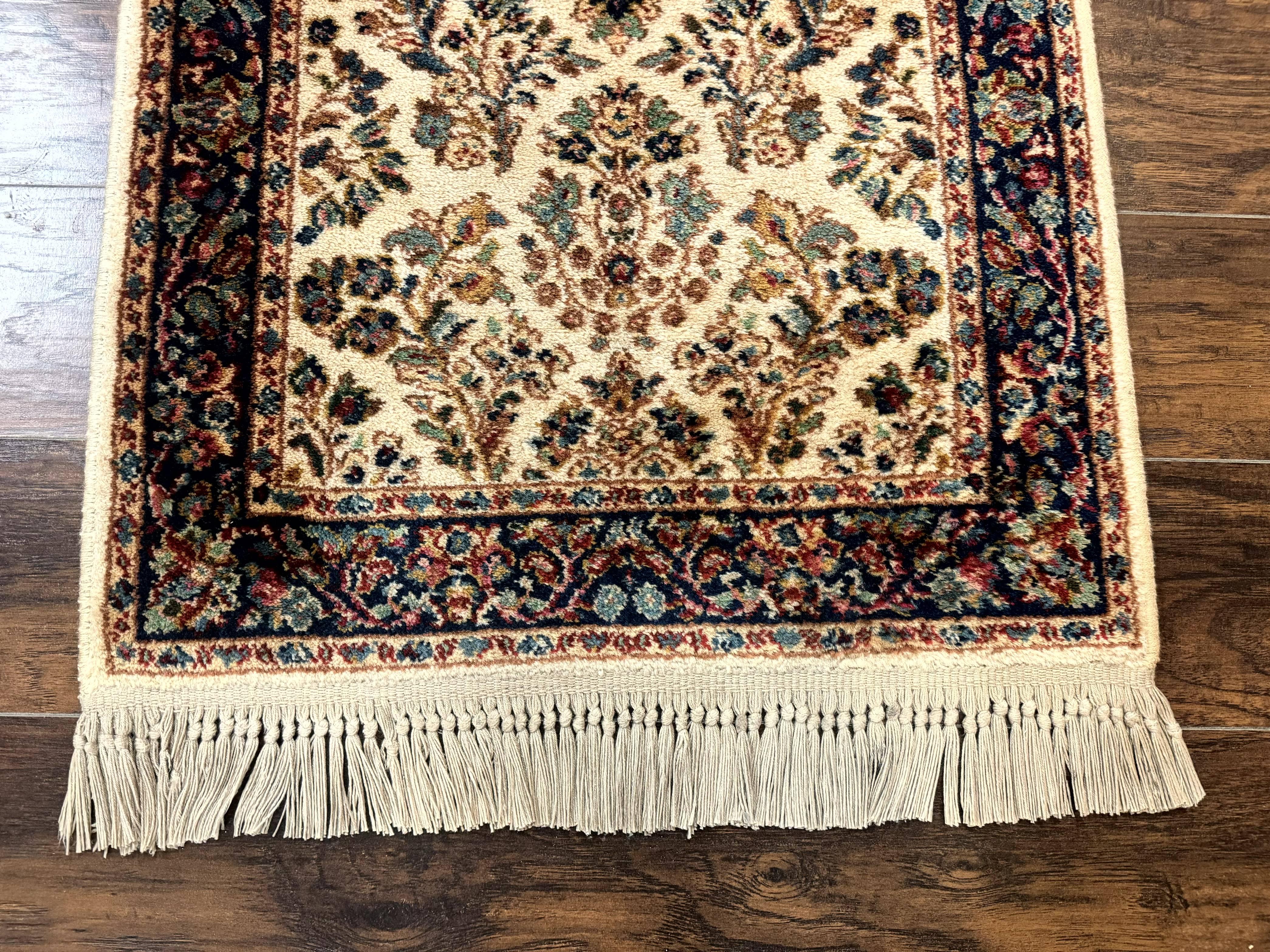 Karastan Rug 2.6 x 4, Karastan Ivory Sarouk #760, Vintage Wool Pile Small Karastan Carpet, Original Collection 700 Series Discontinued - Jewel Rugs