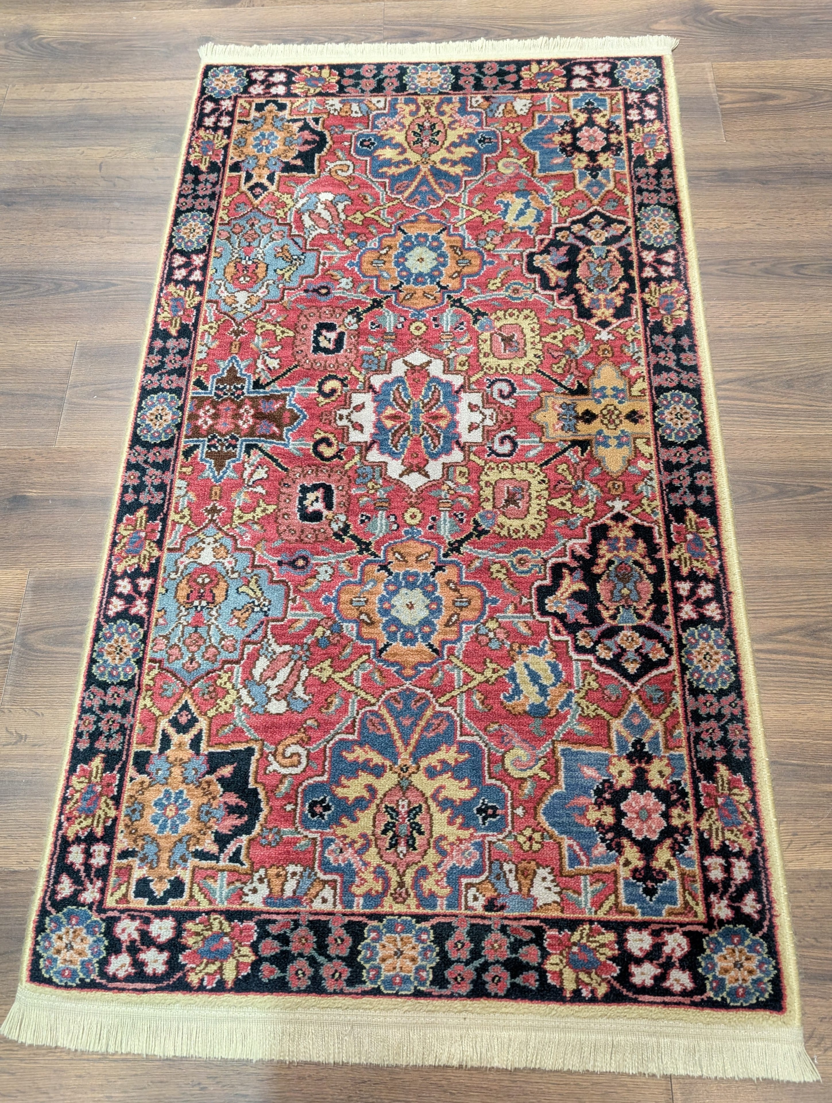 3x5 Karastan Rug, Williamsburg Kirman Vase #557, Vintage Discontinued Wool Carpet - Jewel Rugs