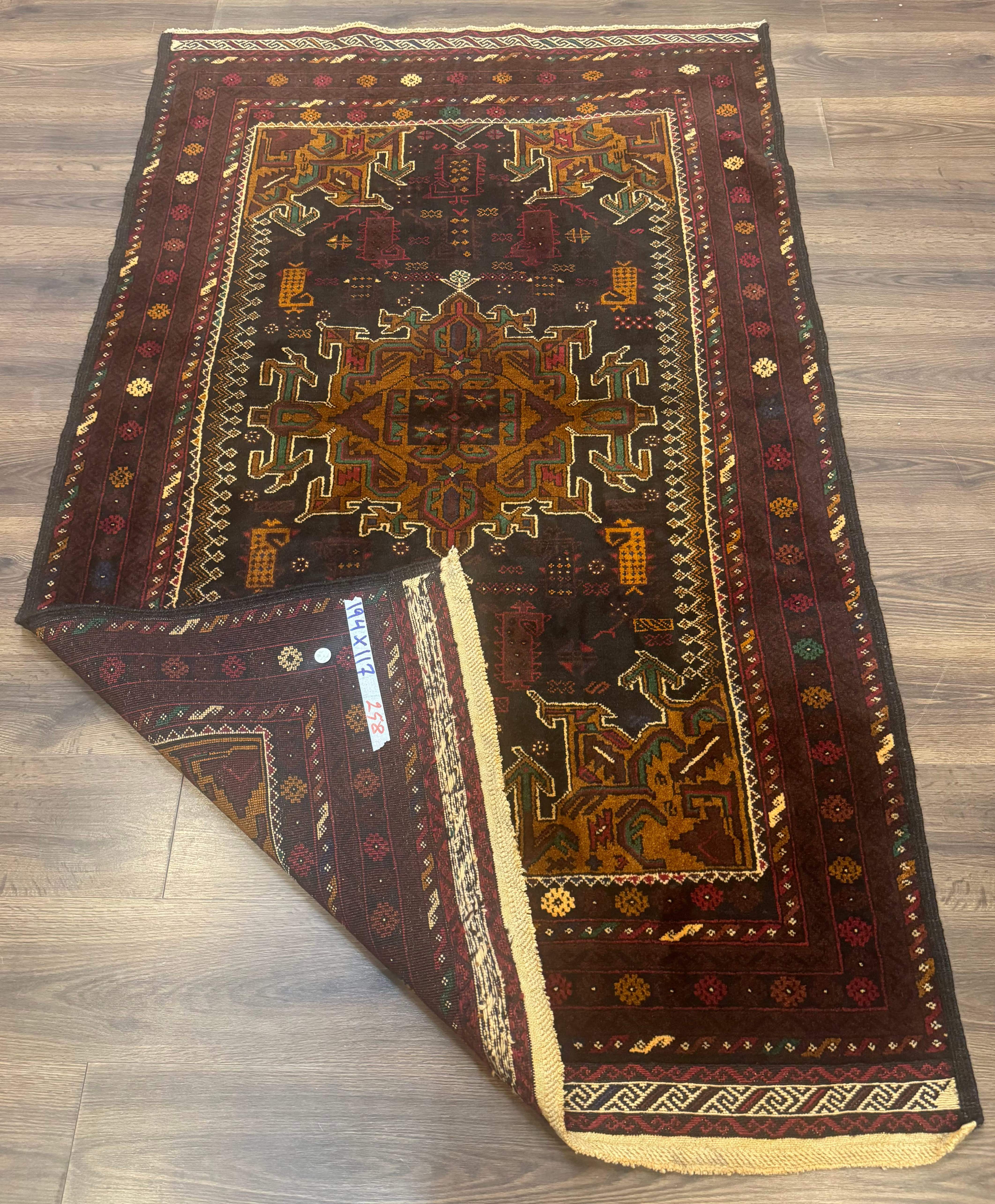 Persian Baluch Rug 4x7, Hand-Knotted Wool Tribal Carpet - Jewel Rugs