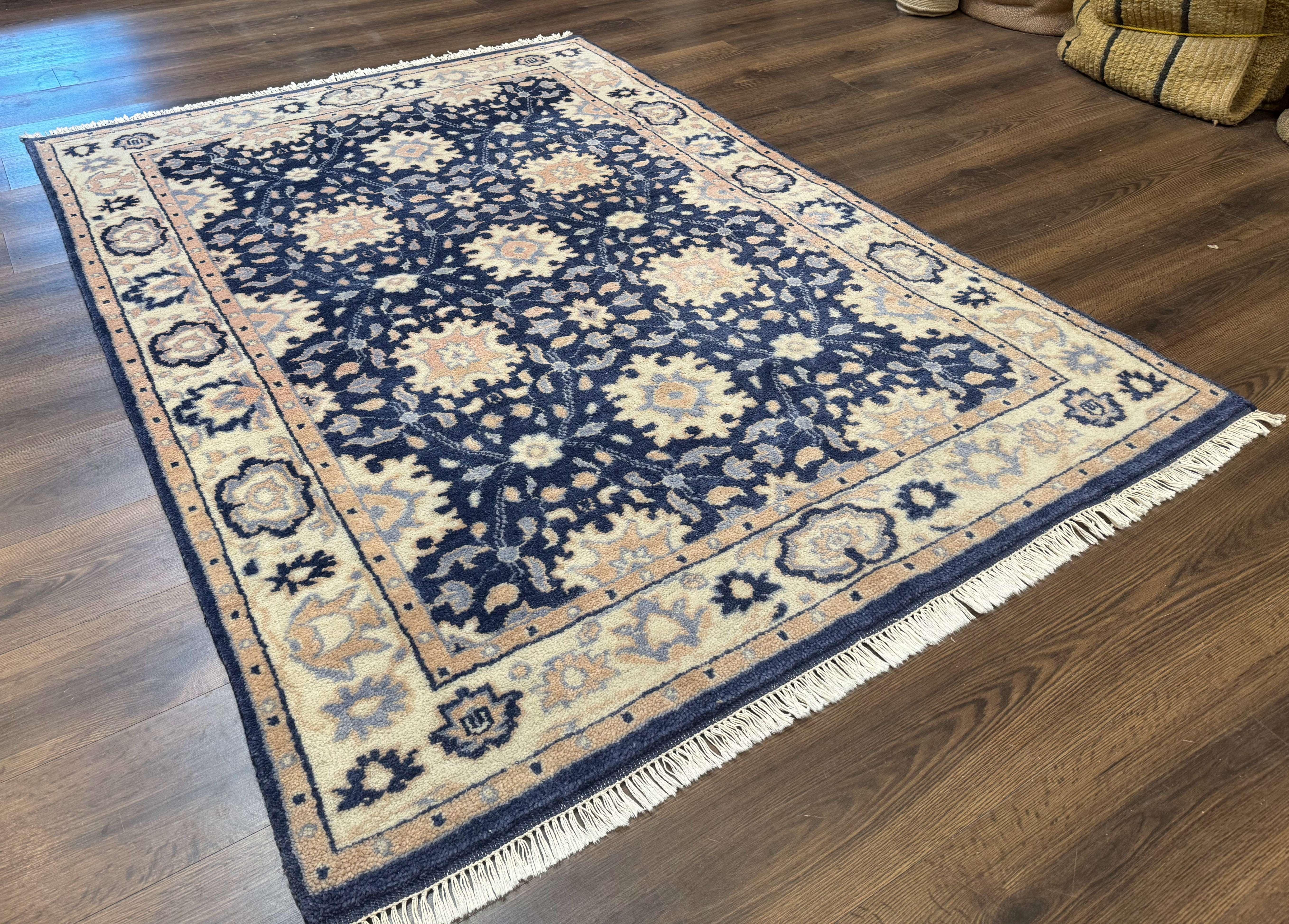 Blue and Beige Indian Rug, Indo Persian Carpet - Jewel Rugs