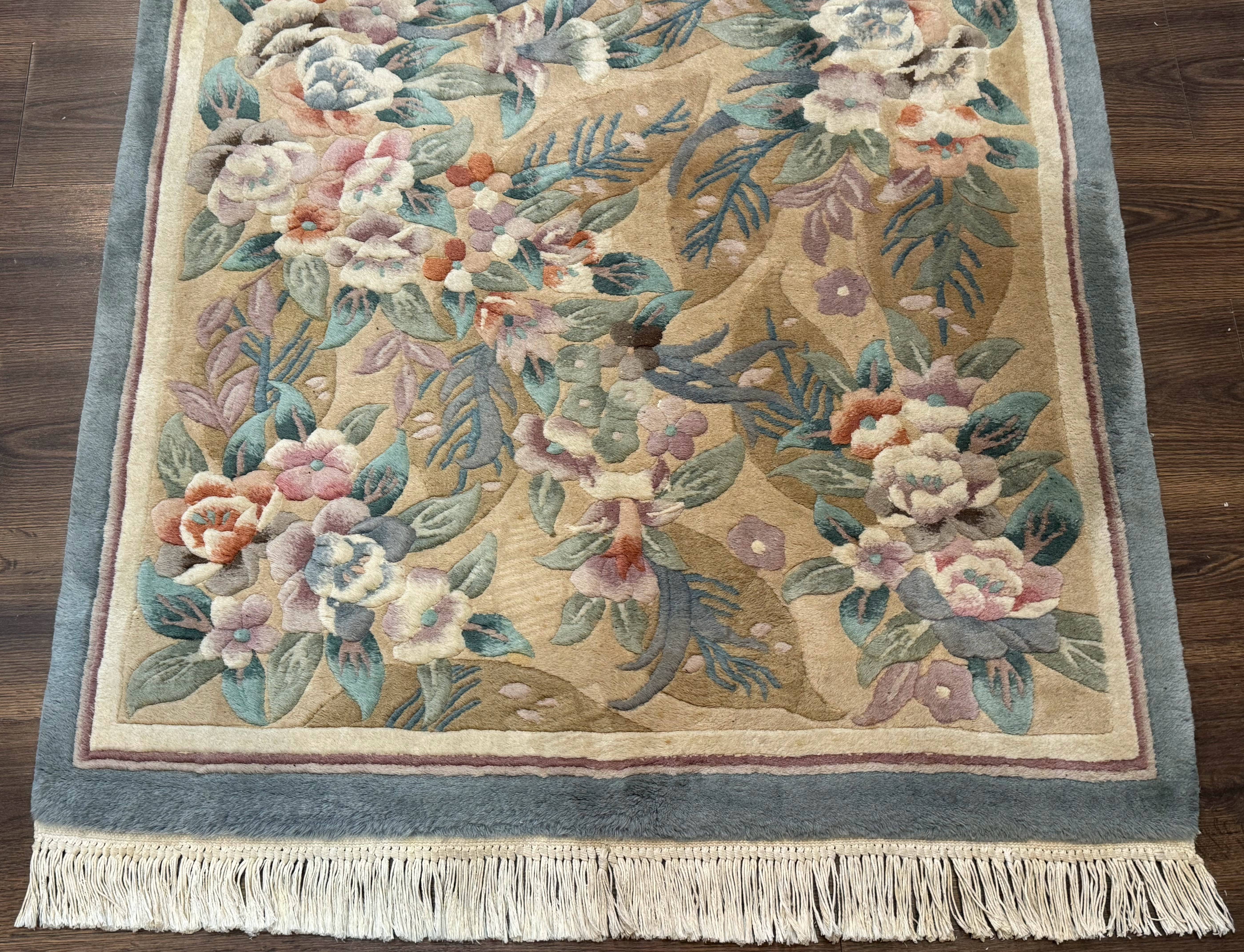 Chinese Wool Rug 4x6, Floral, 90 Line Rug, Pair B - Jewel Rugs